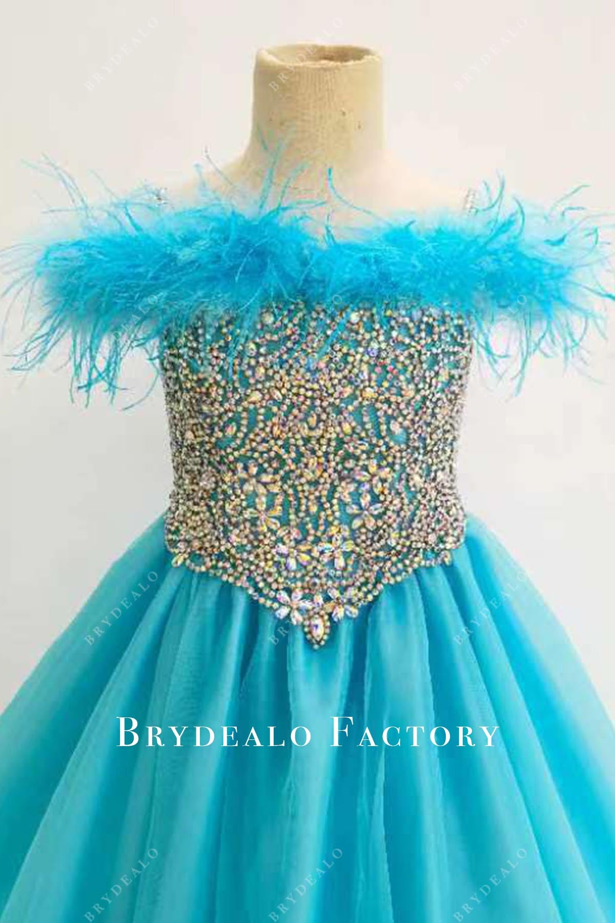 crystals pool cold shoulder sleeve pageant dress