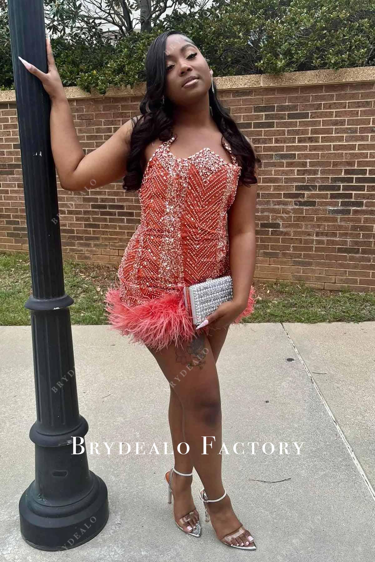 crystals rusty strapless mini prom dress