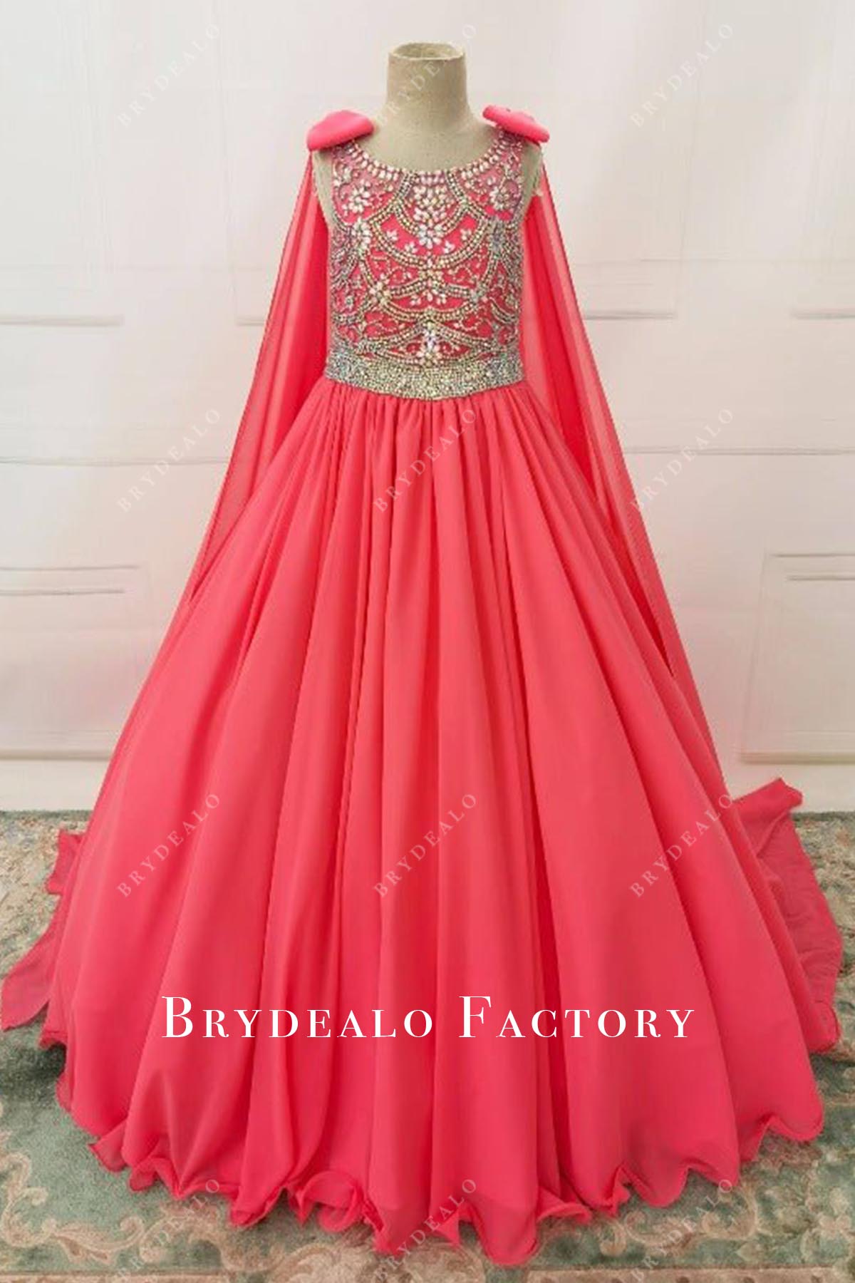 crystals watermelon pageant dress