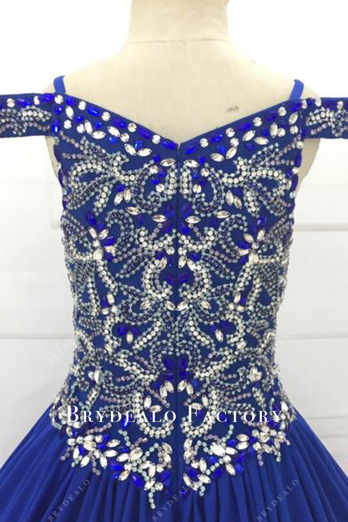 crystals cold shoulder sleeves pageant dress