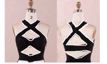 Custom Rhinestones Royal Blue Satin Halter A-line Prom Dress