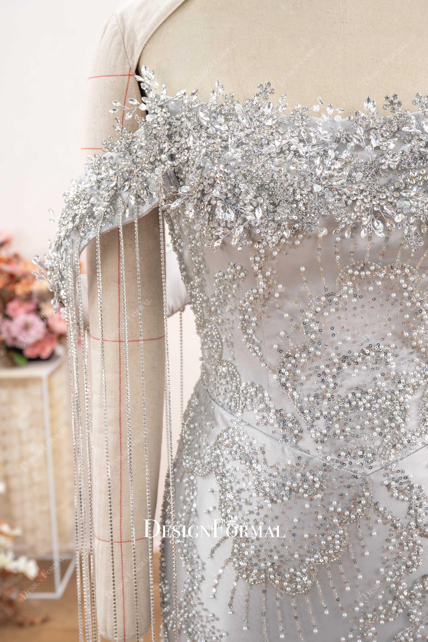 Custom Silver Mermaid Prom Dress