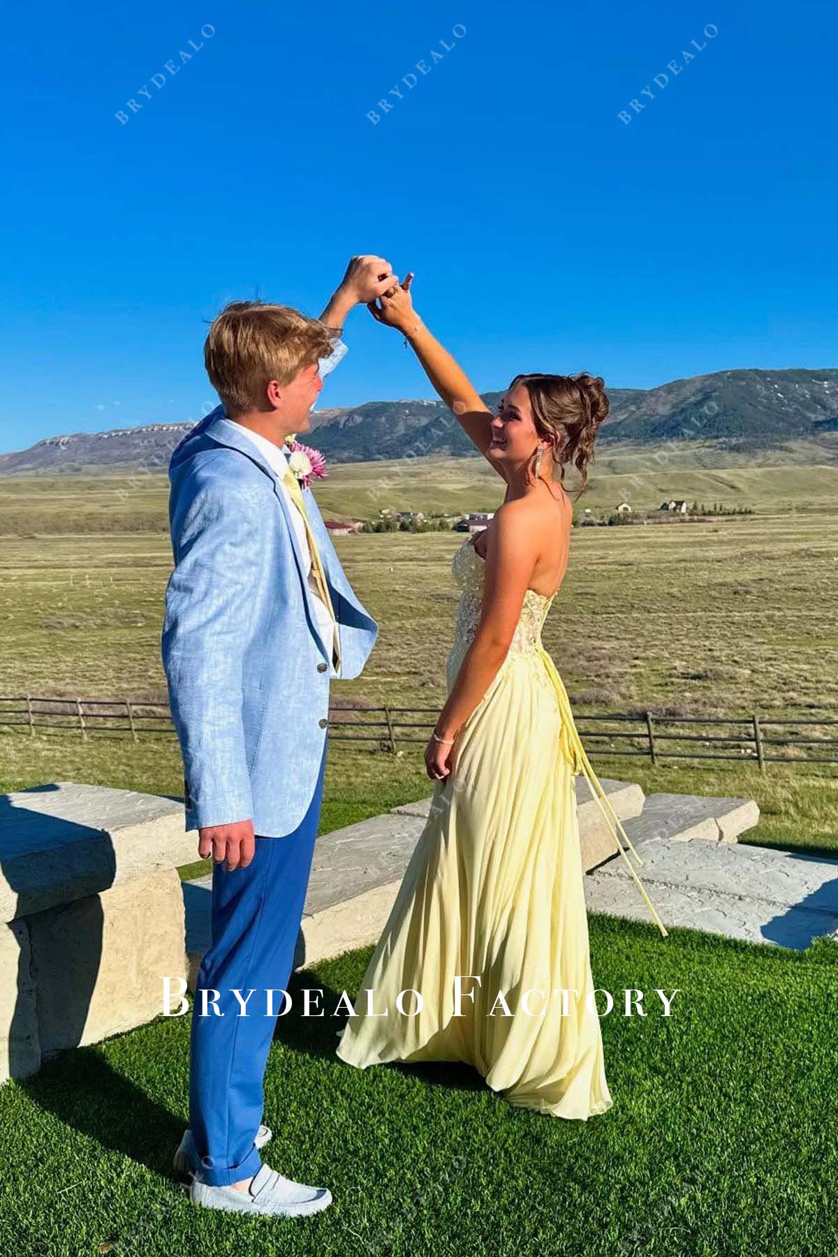 daffodil a line prom dress