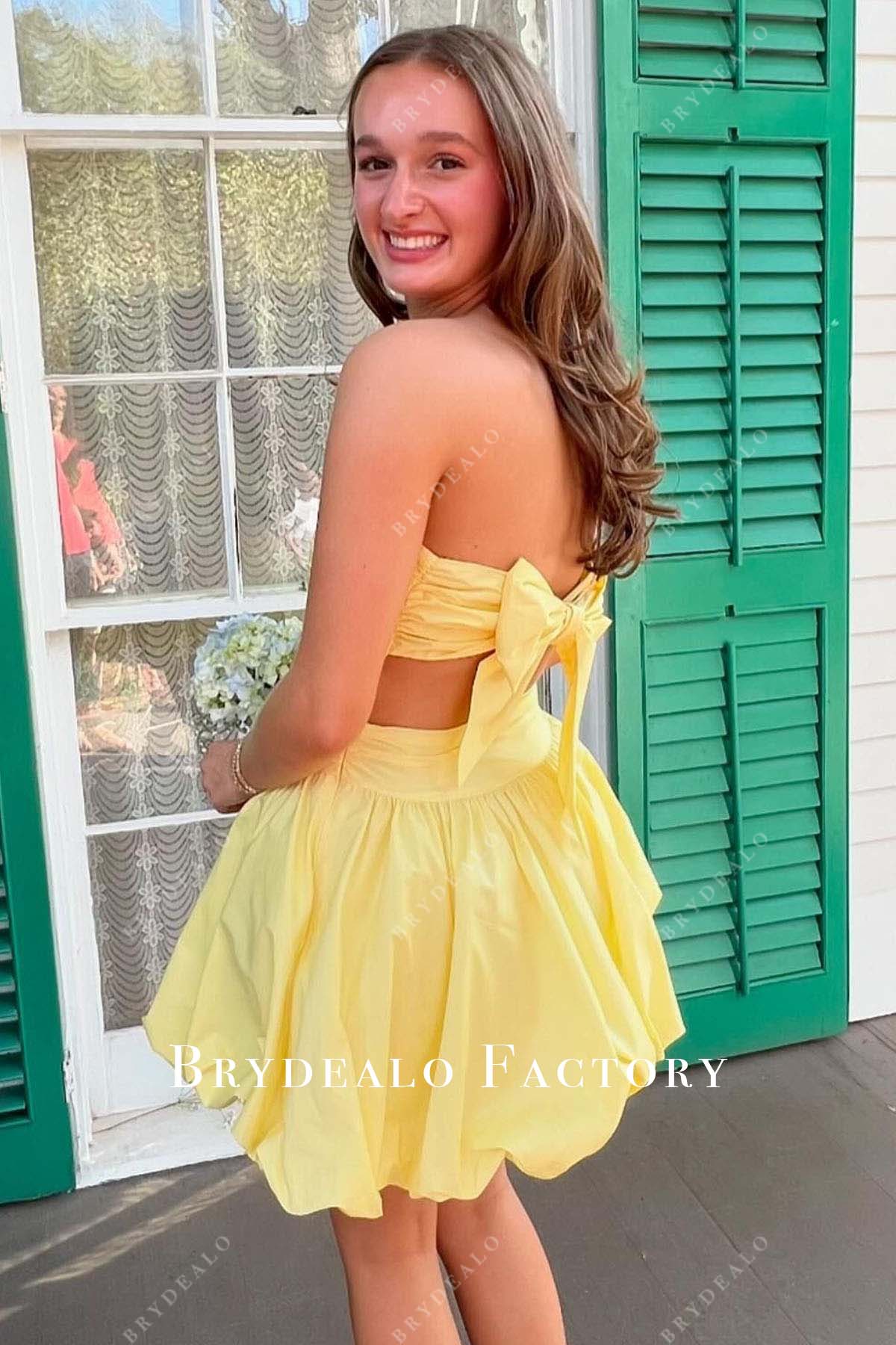 Daffodil Strapless Puffy Short A-Line Homecoming Dress