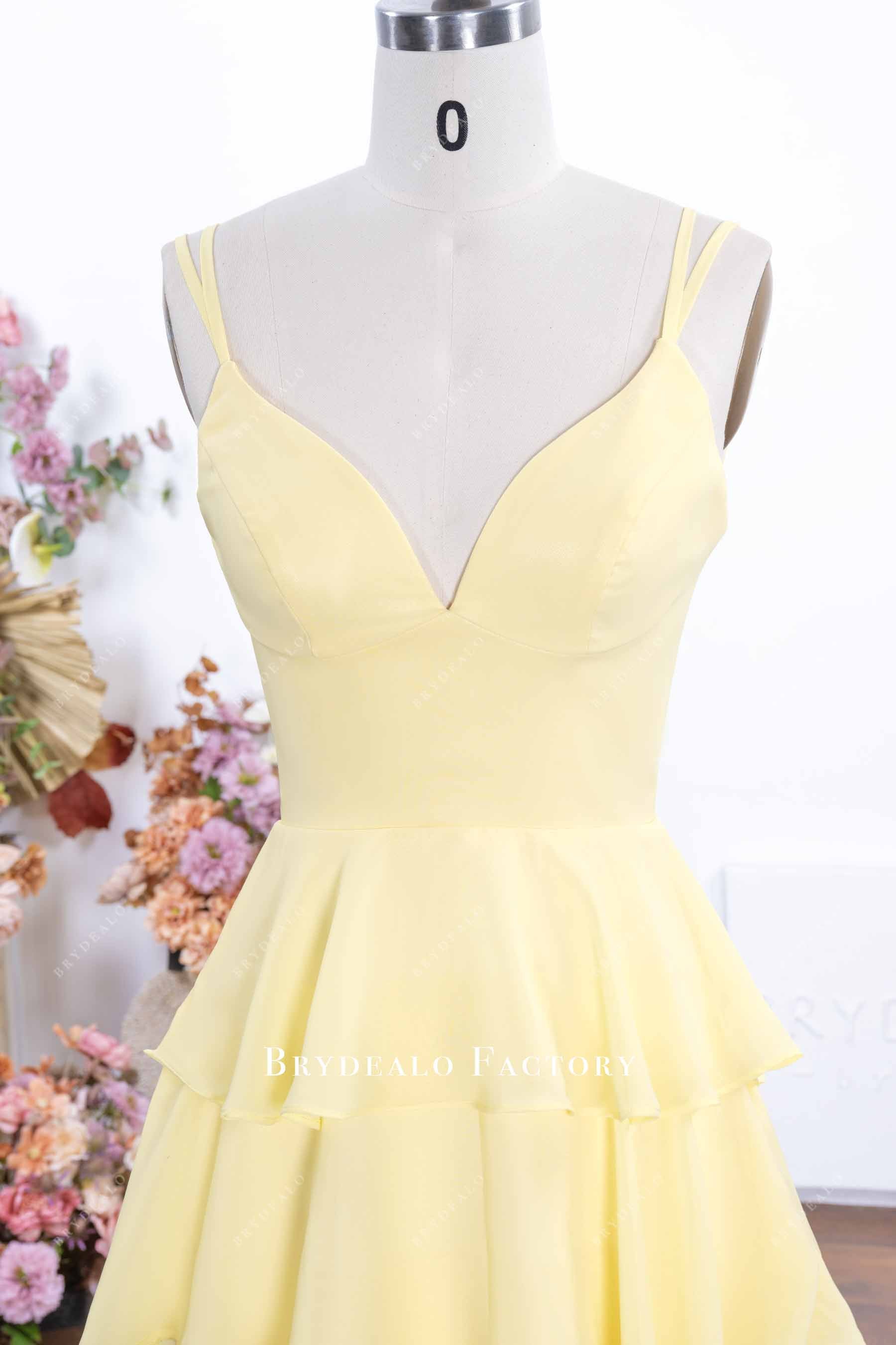 daffodil double straps v neck prom dress