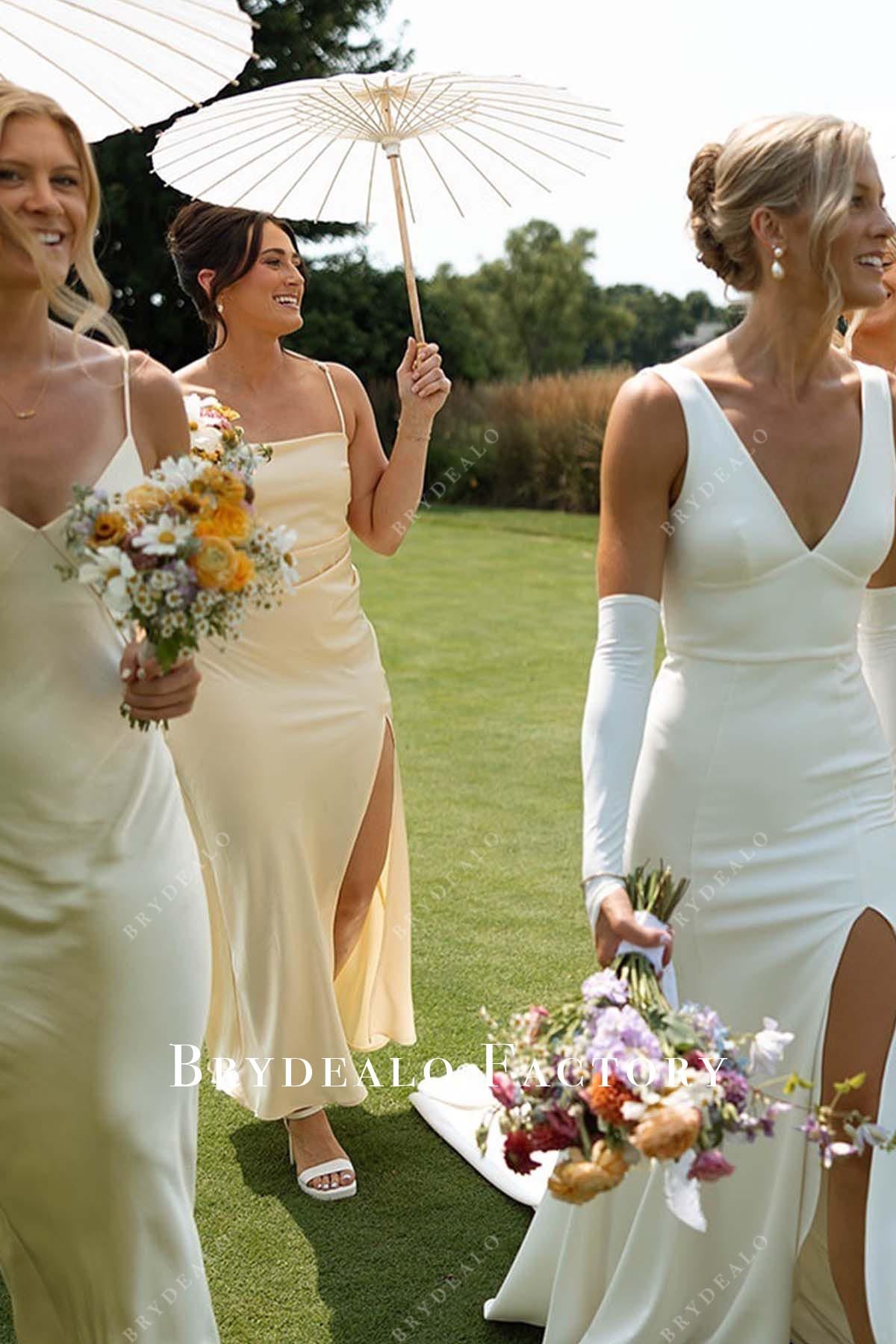 daffodil mismatched bridesmaid dresses