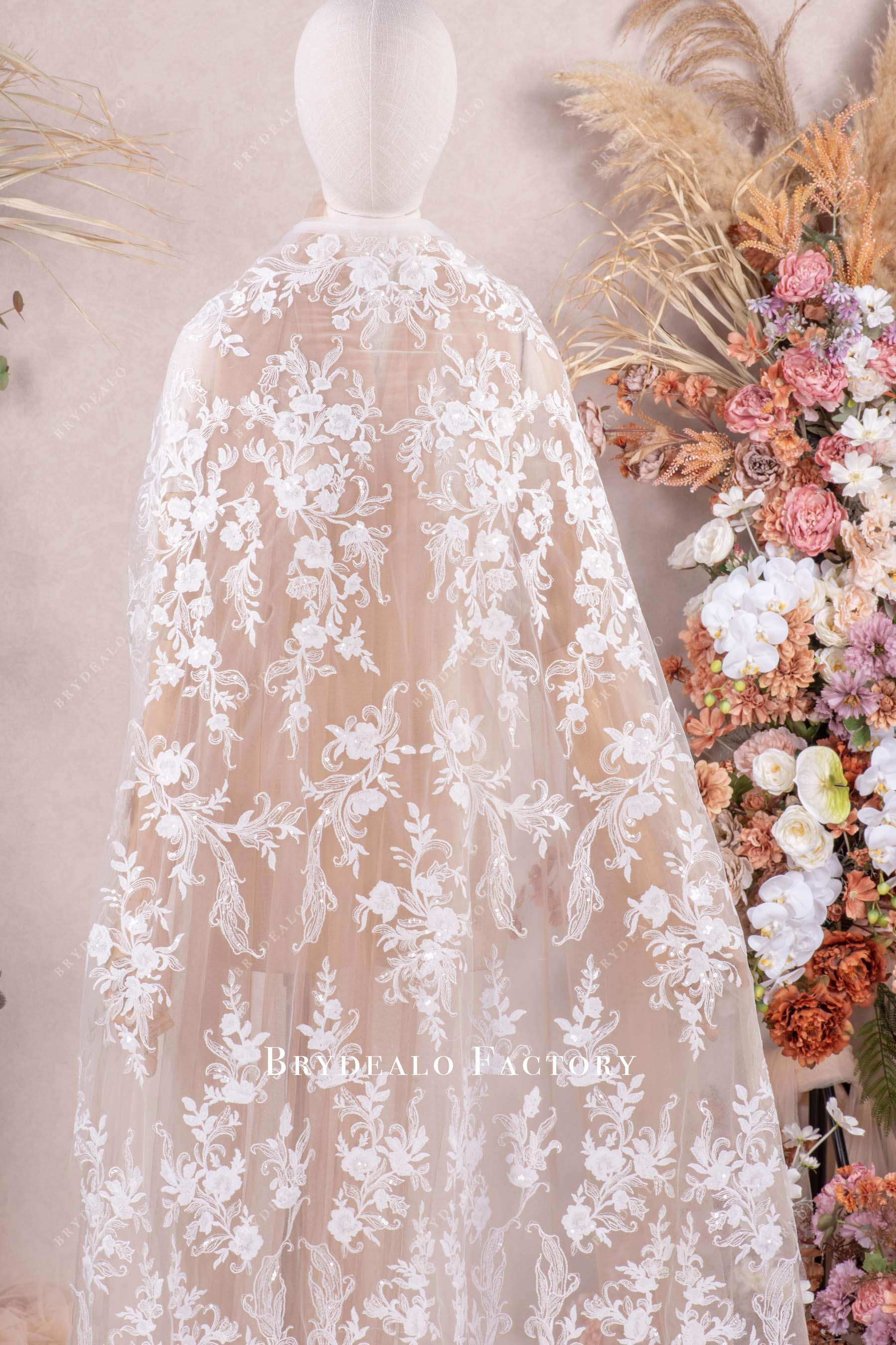 delicate embroidery lace fabric