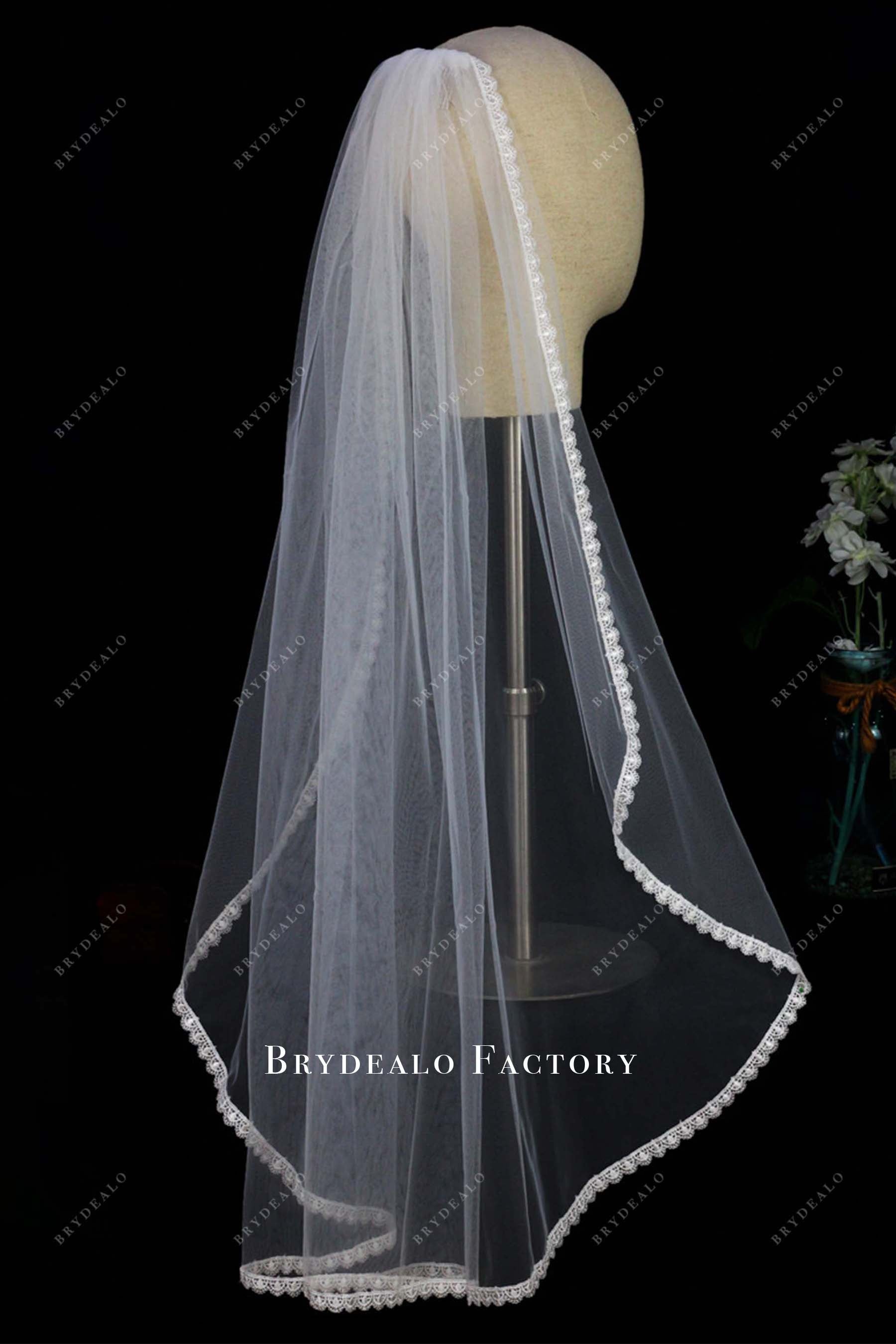 delicate lace edge bridal veil