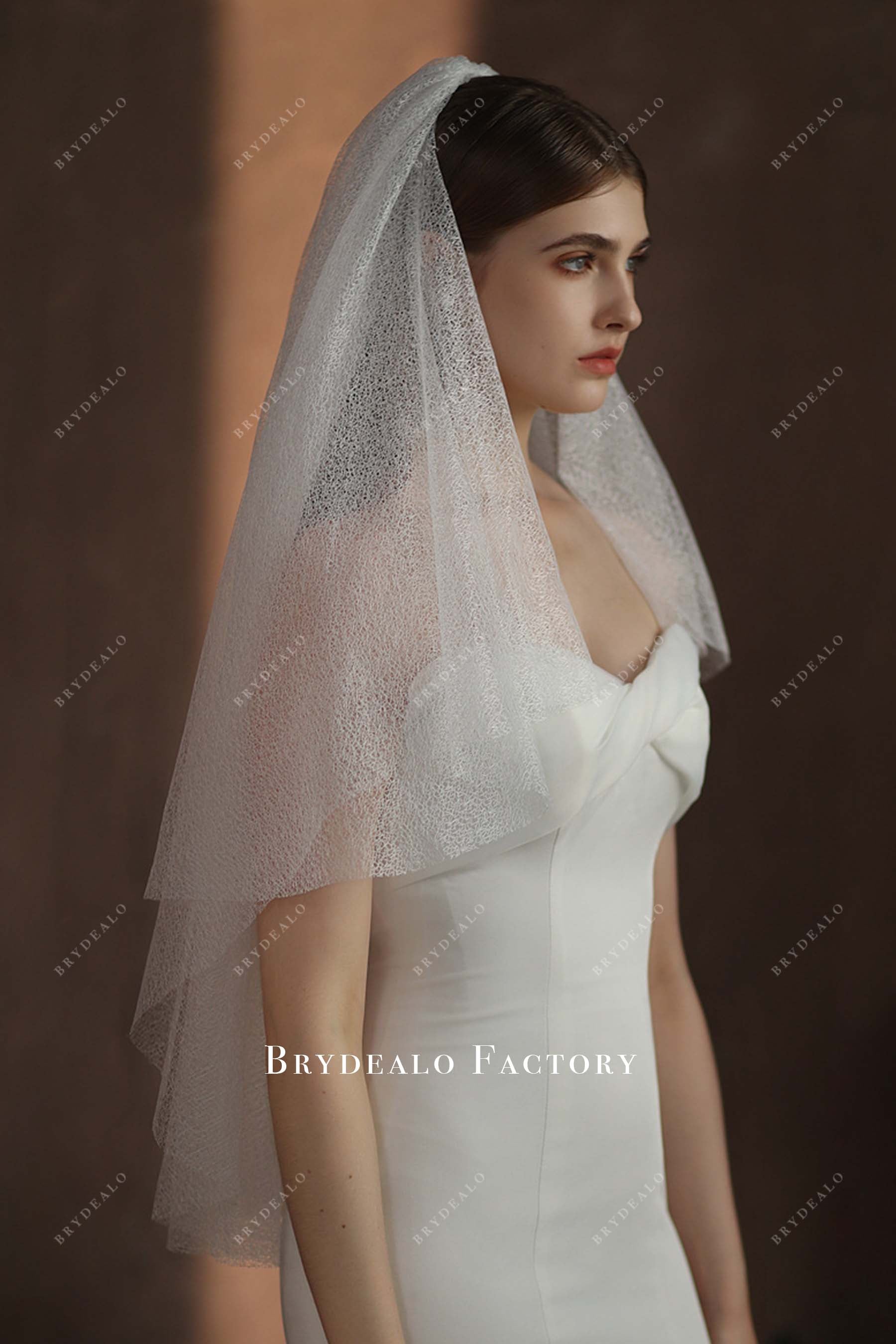 designer two tier bridal veil
