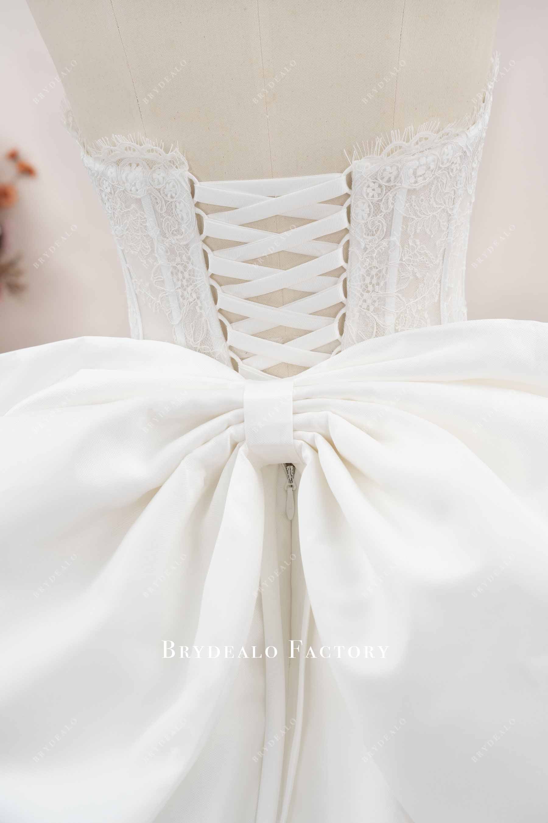 detachable big bowknot wedding gown