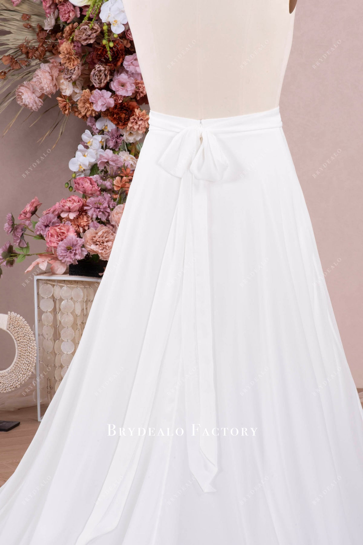 detachable sash bridal skirt