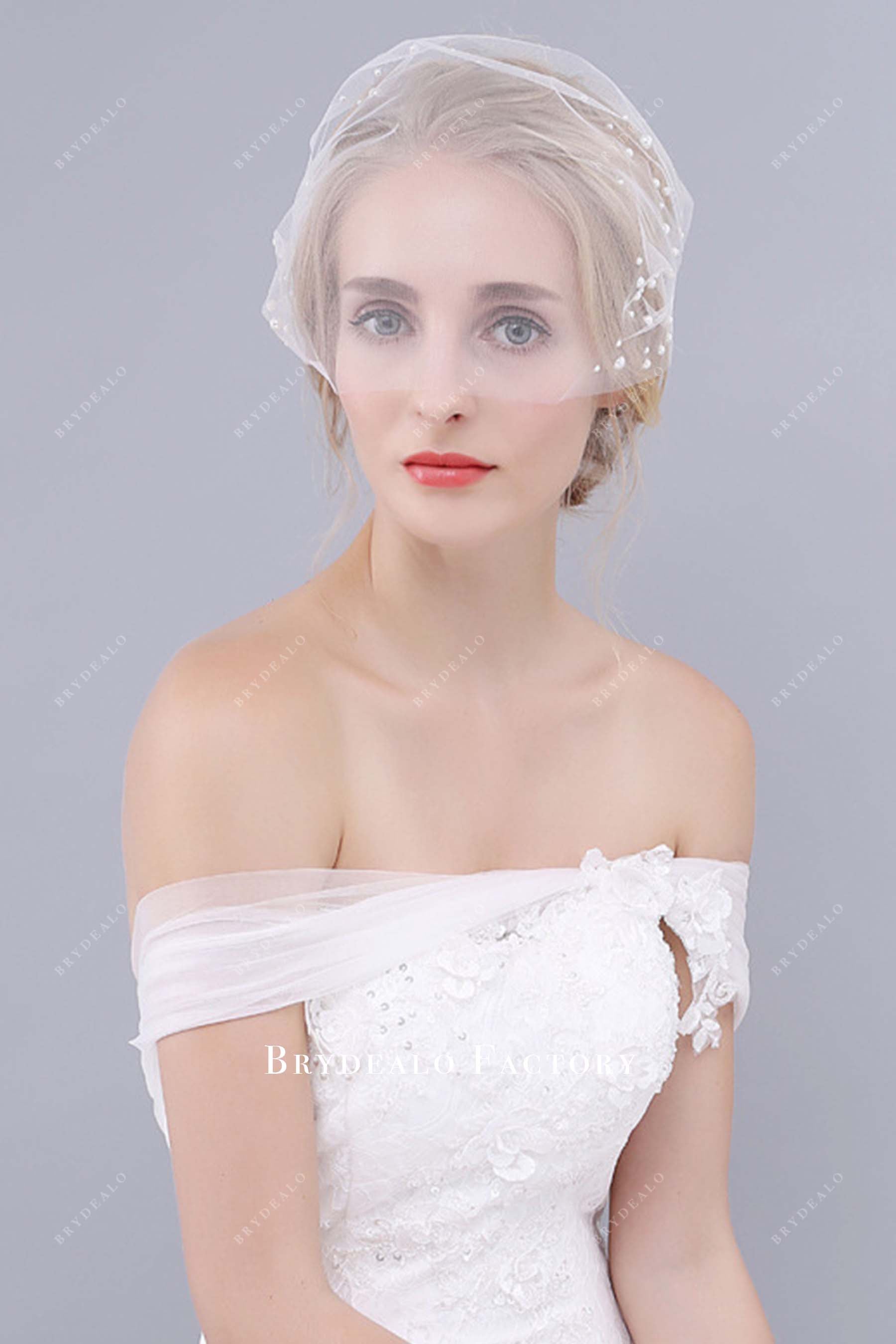 double comb tulle bridal veil