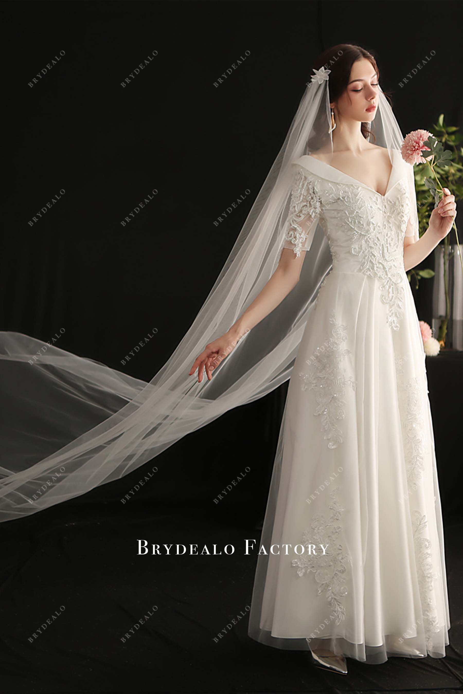 double comb tulle bridal veil