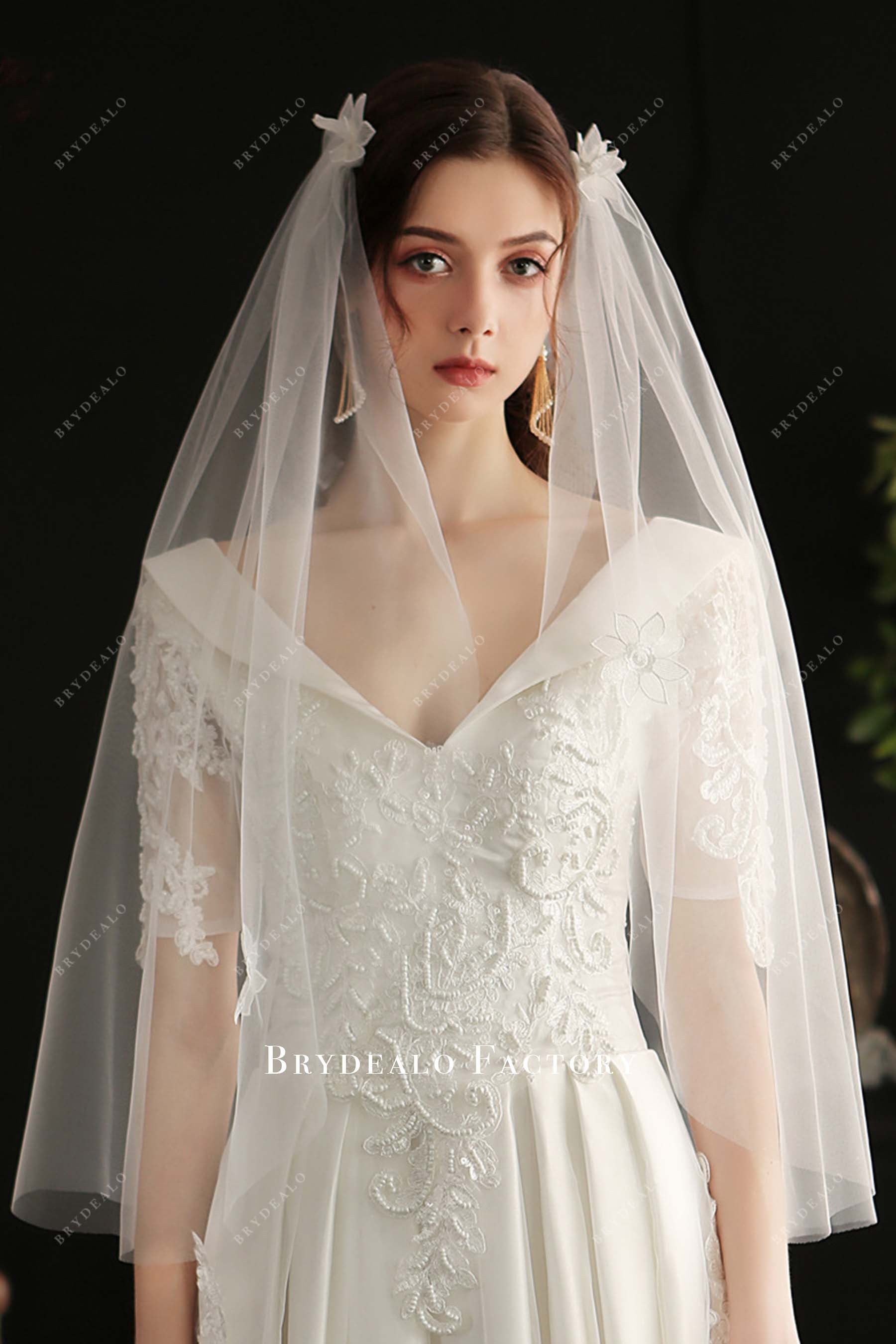 double comb wedding veil