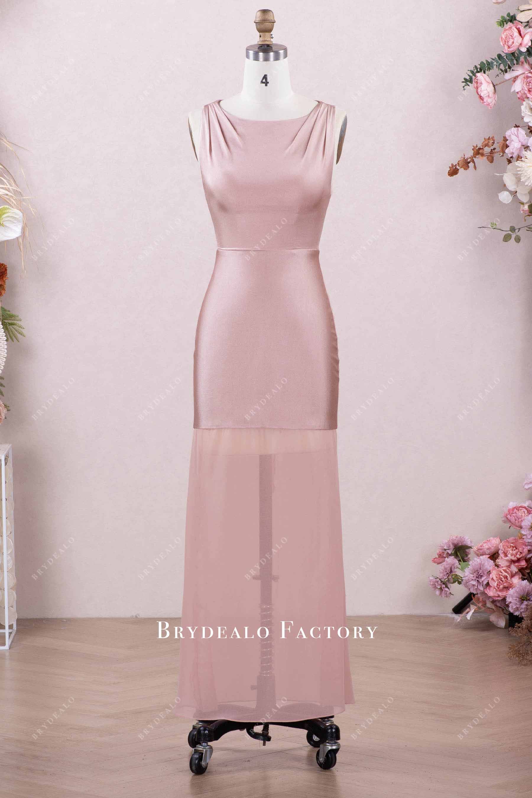 dusty rose sleeveless prom dress