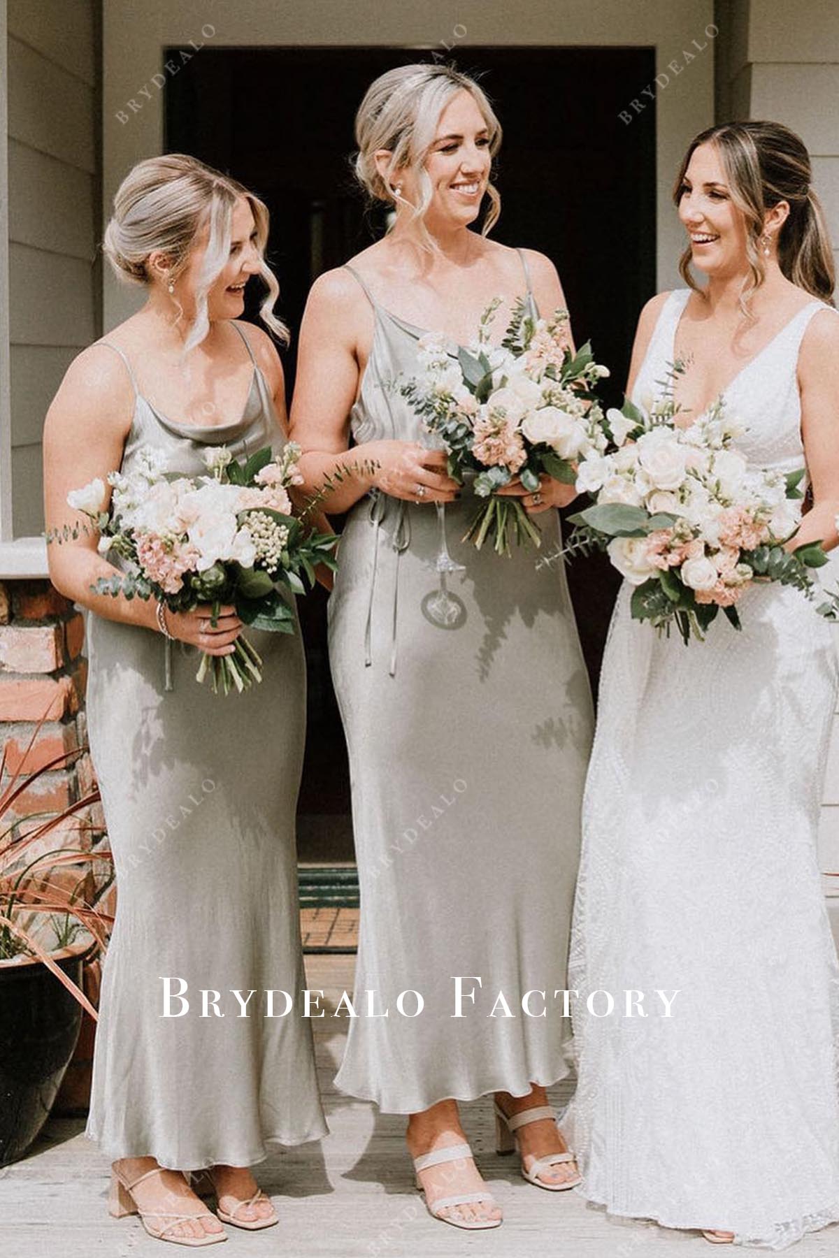 dusty sage sleeveless bridesmaid dress