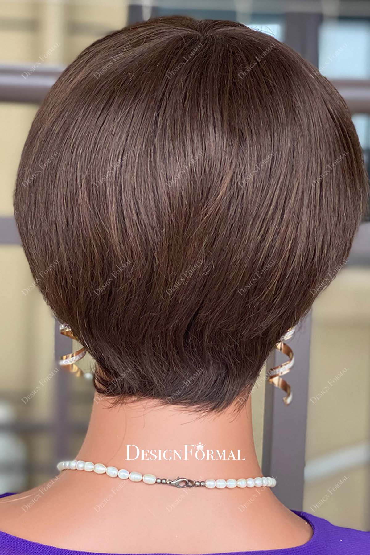 ear length wig real human hair