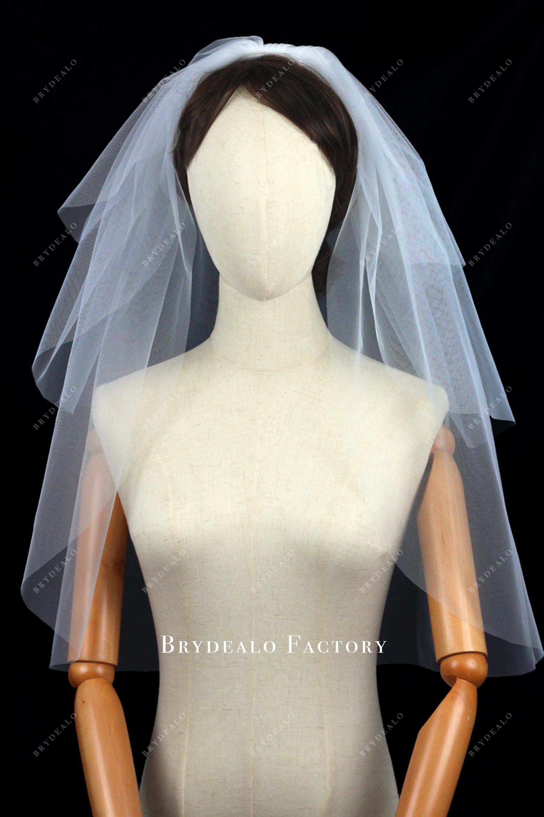 elbow length tulle bridal veil