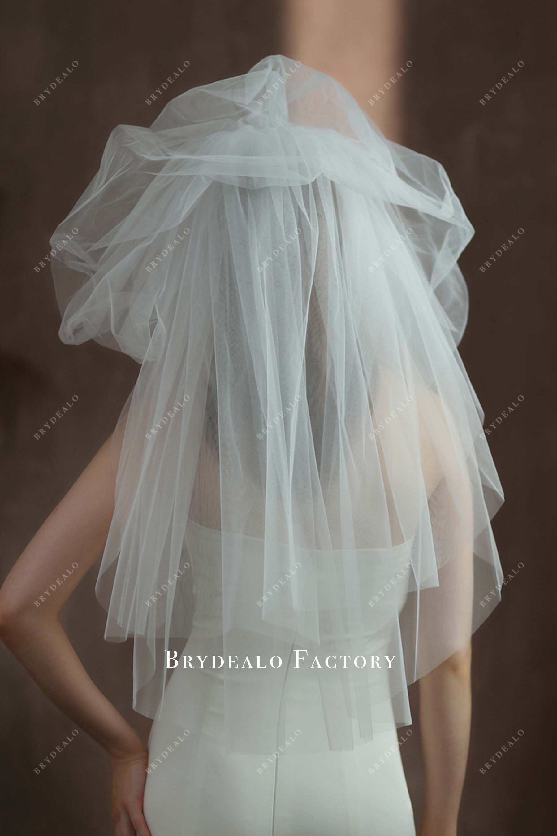 elbow length tulle bridal veil