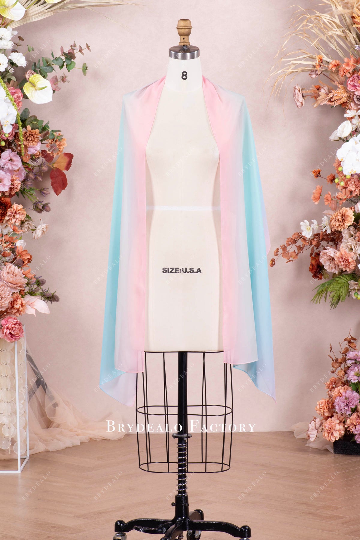 elegant ombre chiffon party wrap
