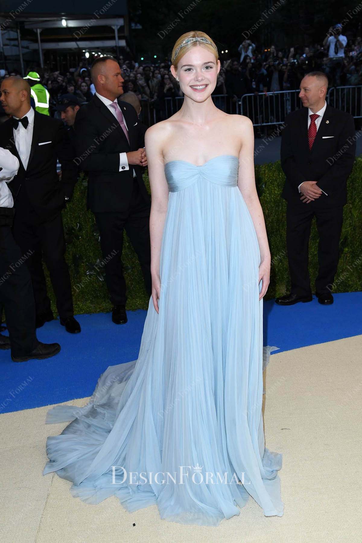 Elle Fanning 2017 a line Met Gala dress