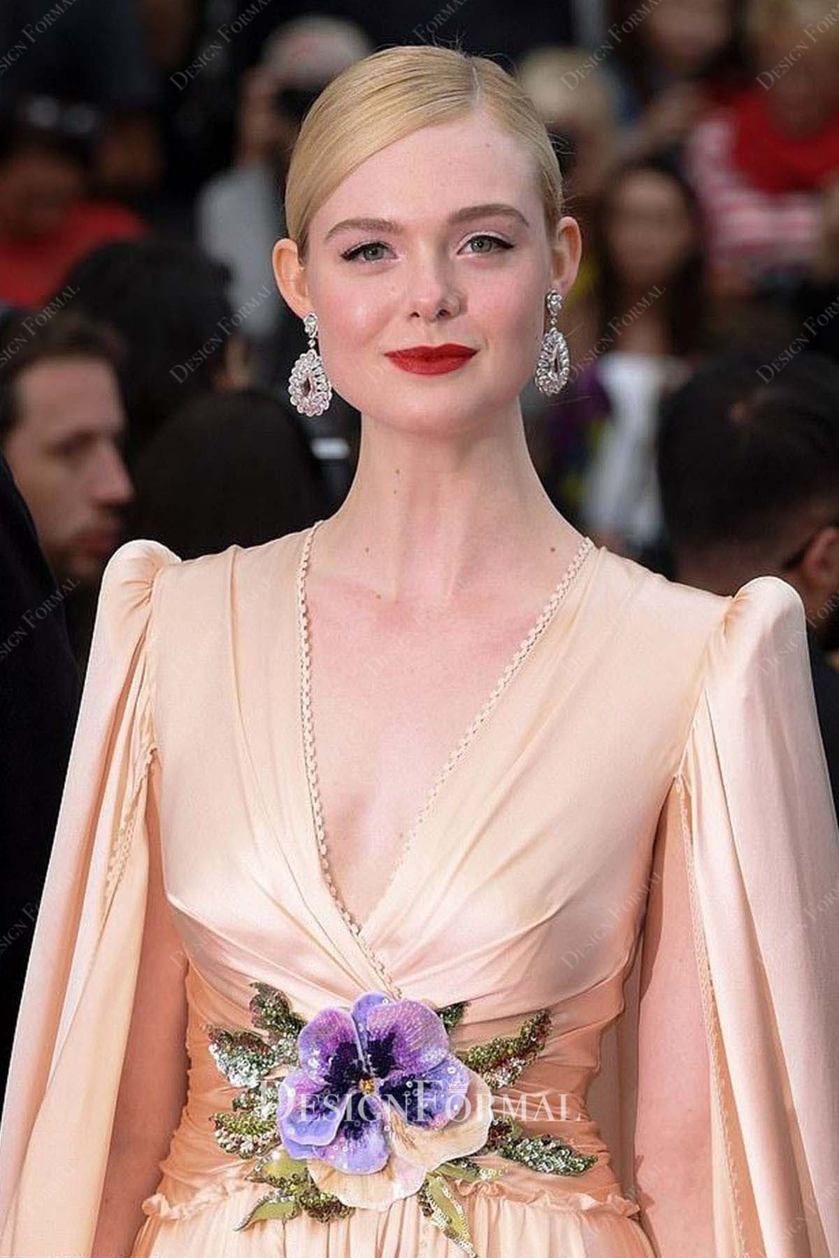 Elle Fanning 72nd Cannes Film Festival 3d floral dress