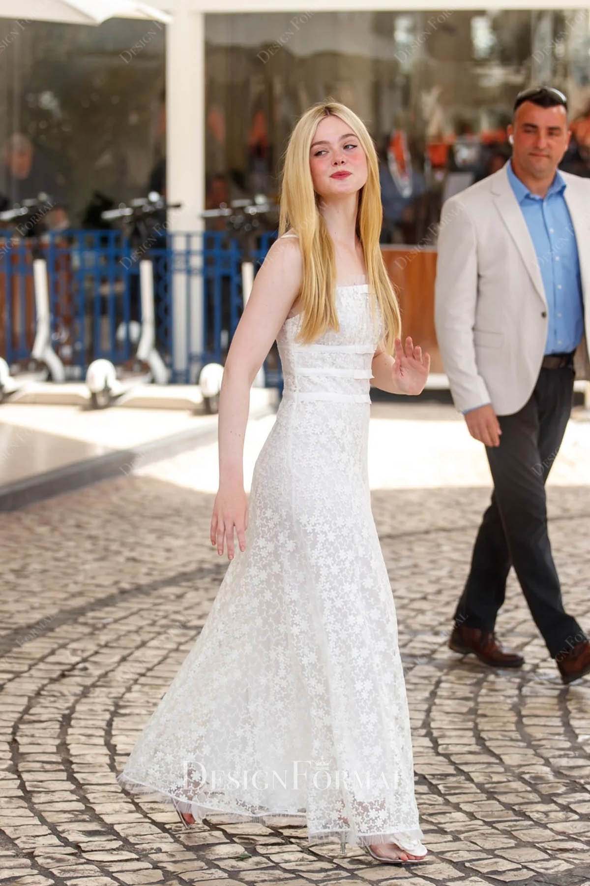 Elle Fanning ankle length 76th Annual Cannes Film Festival dress