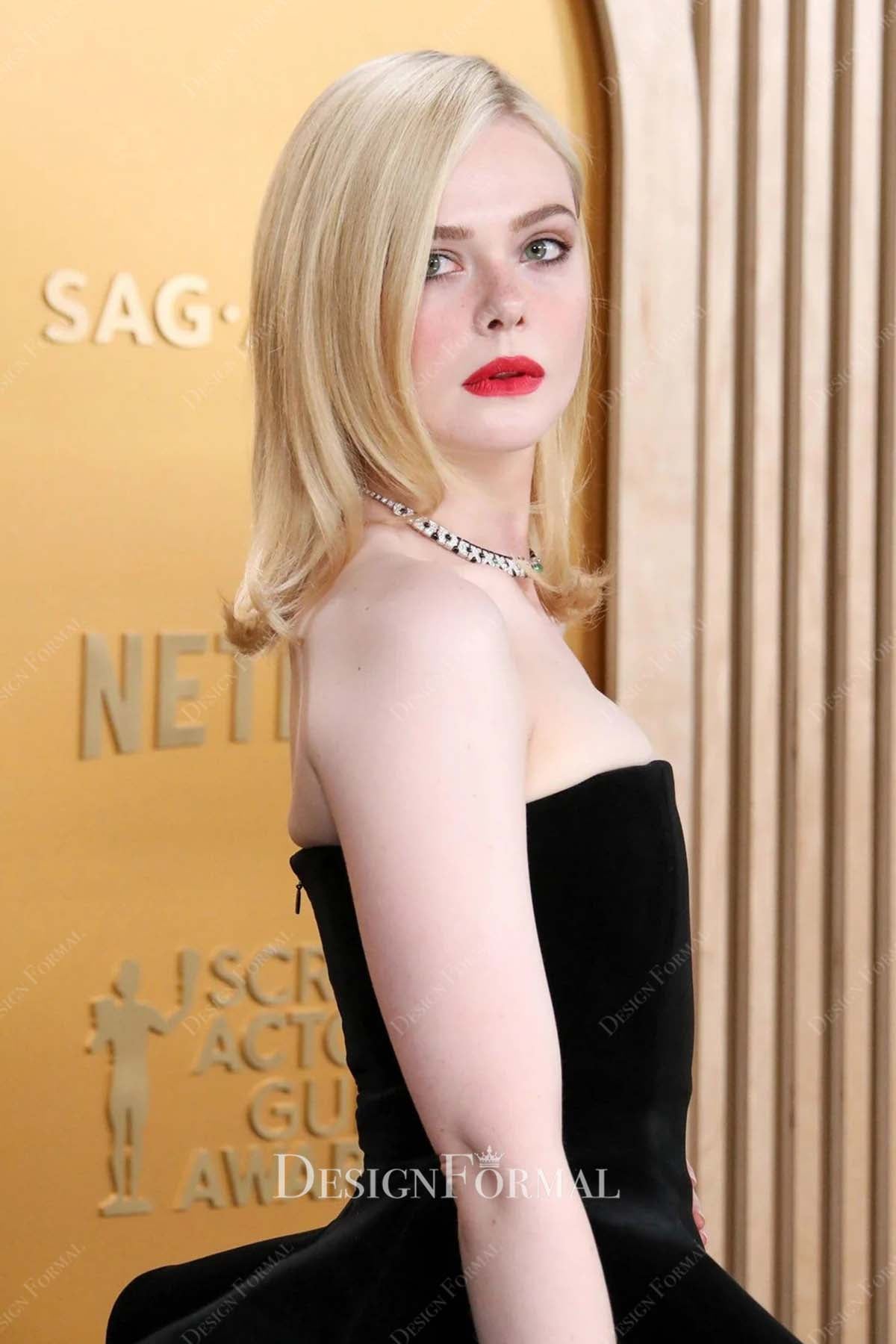 Elle Fanning straight across 31st Annual Screen Actors Guild Awards dress