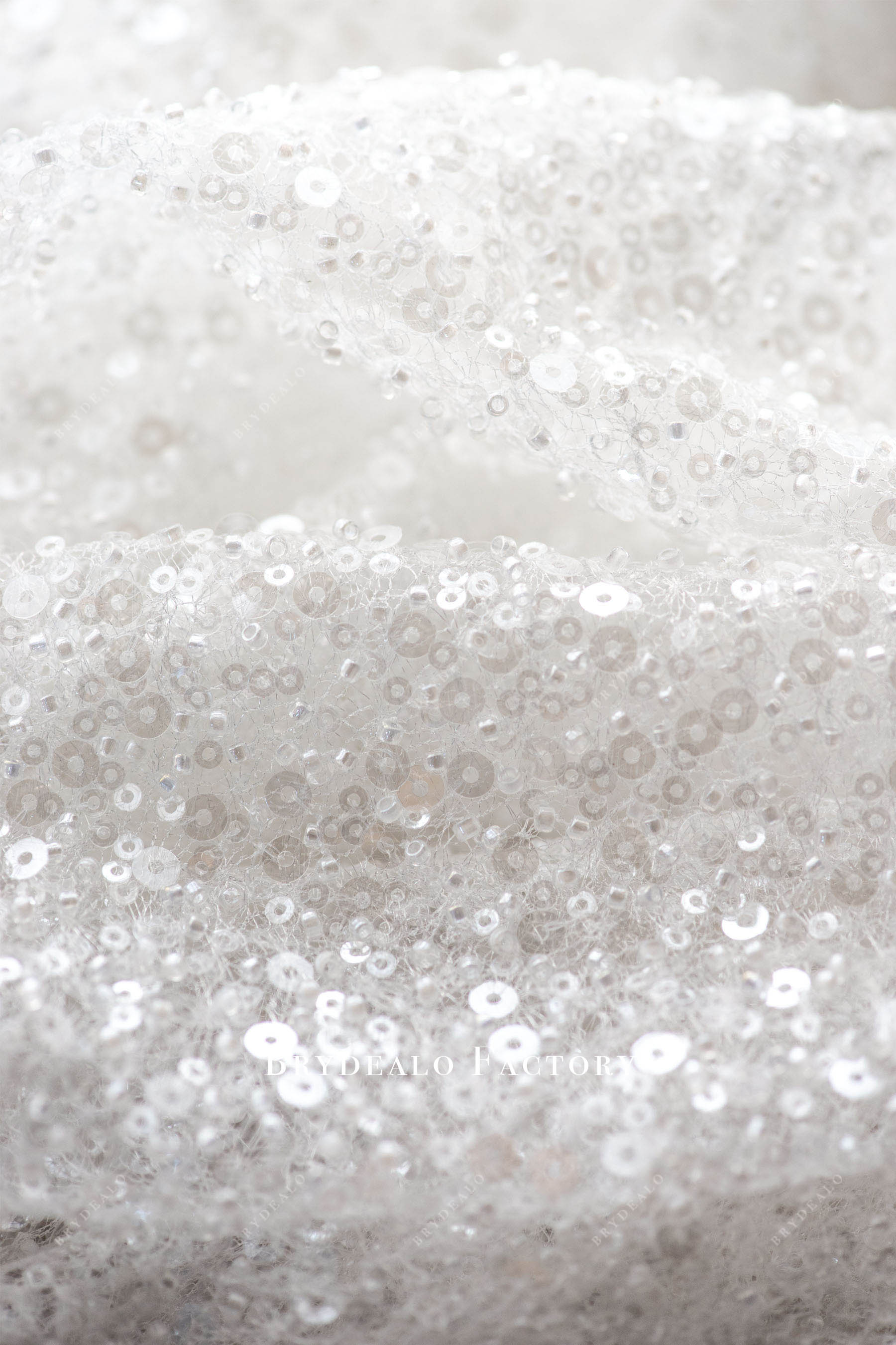 exquisite clear sequin beading tulle