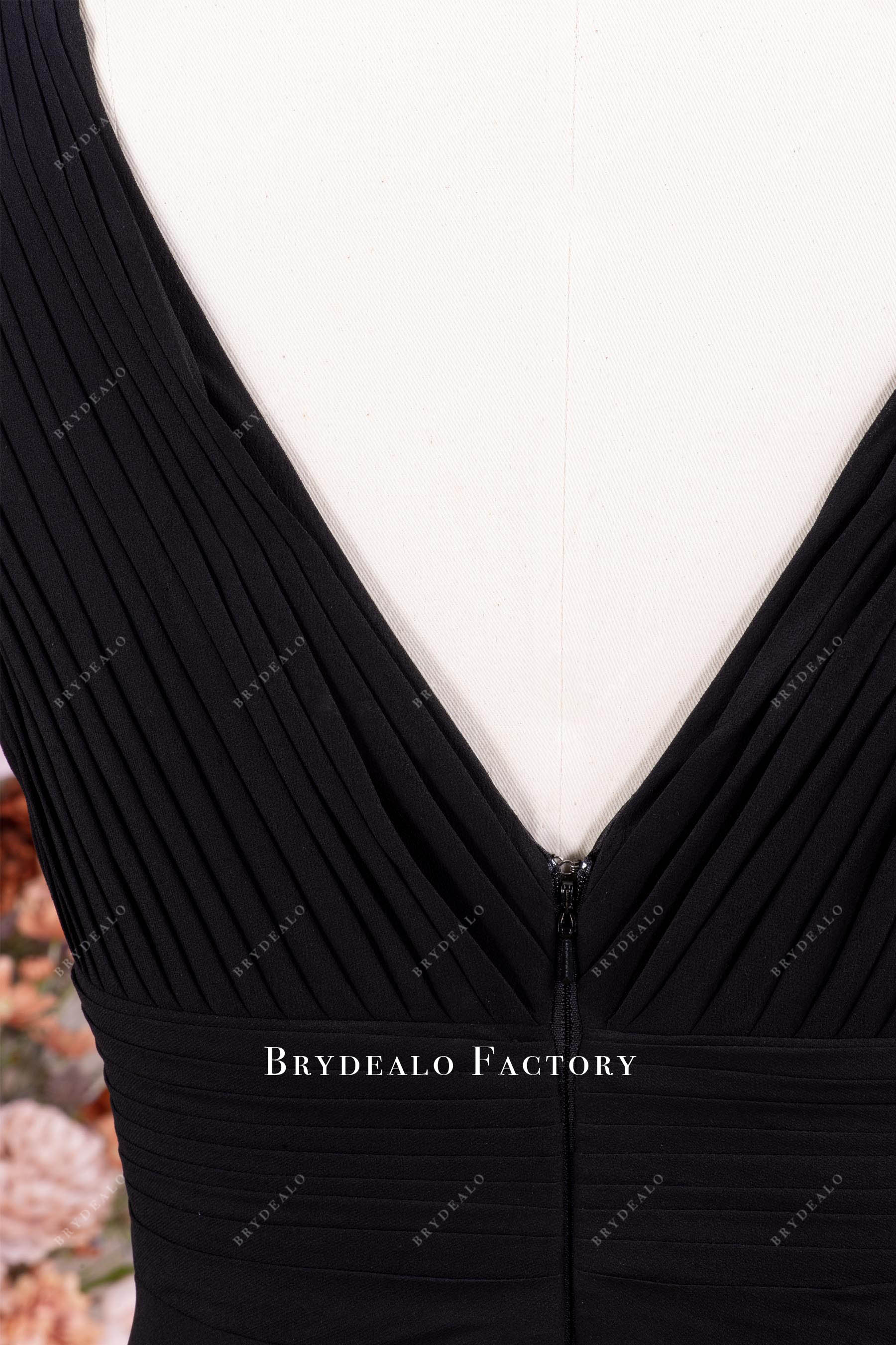 fine pleated chiffon evening dress