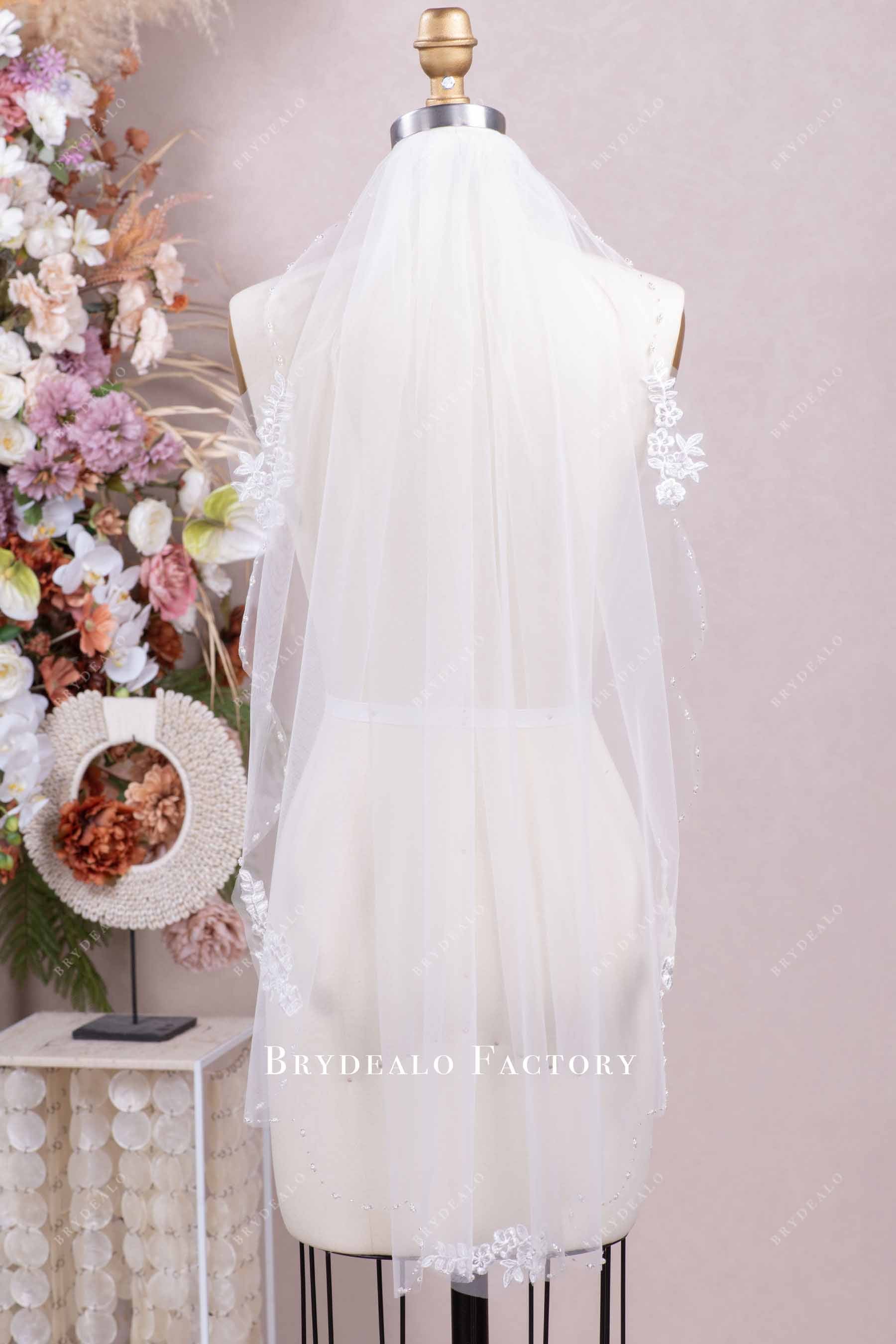 fingertip length bridal veil