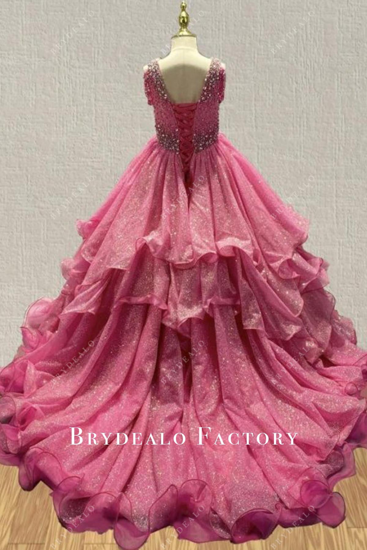 flamingo court train pageant dress