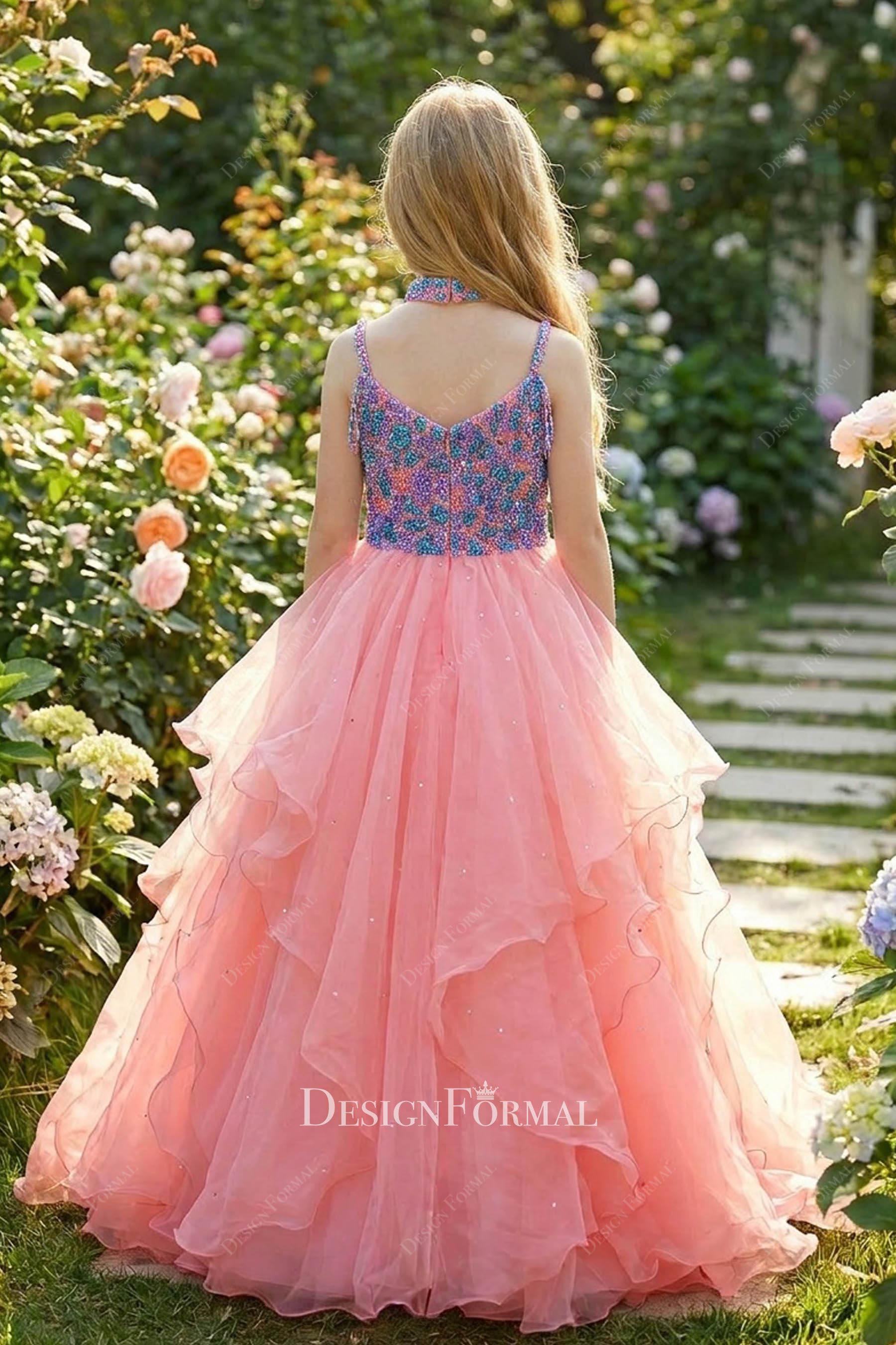 flamingo organza a line pageant dress