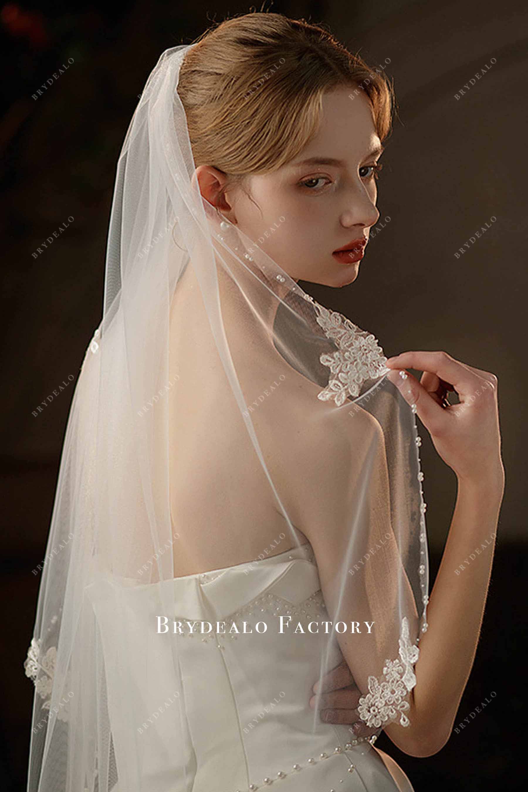 floral lace bridal veil