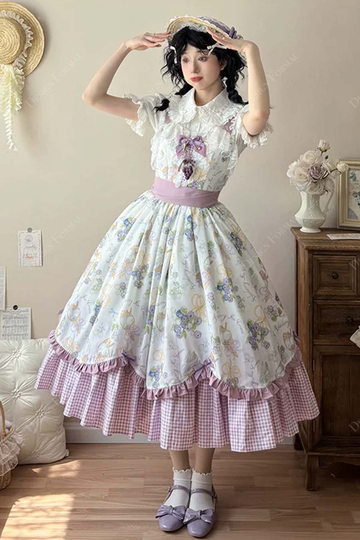 floral purple lolita dress