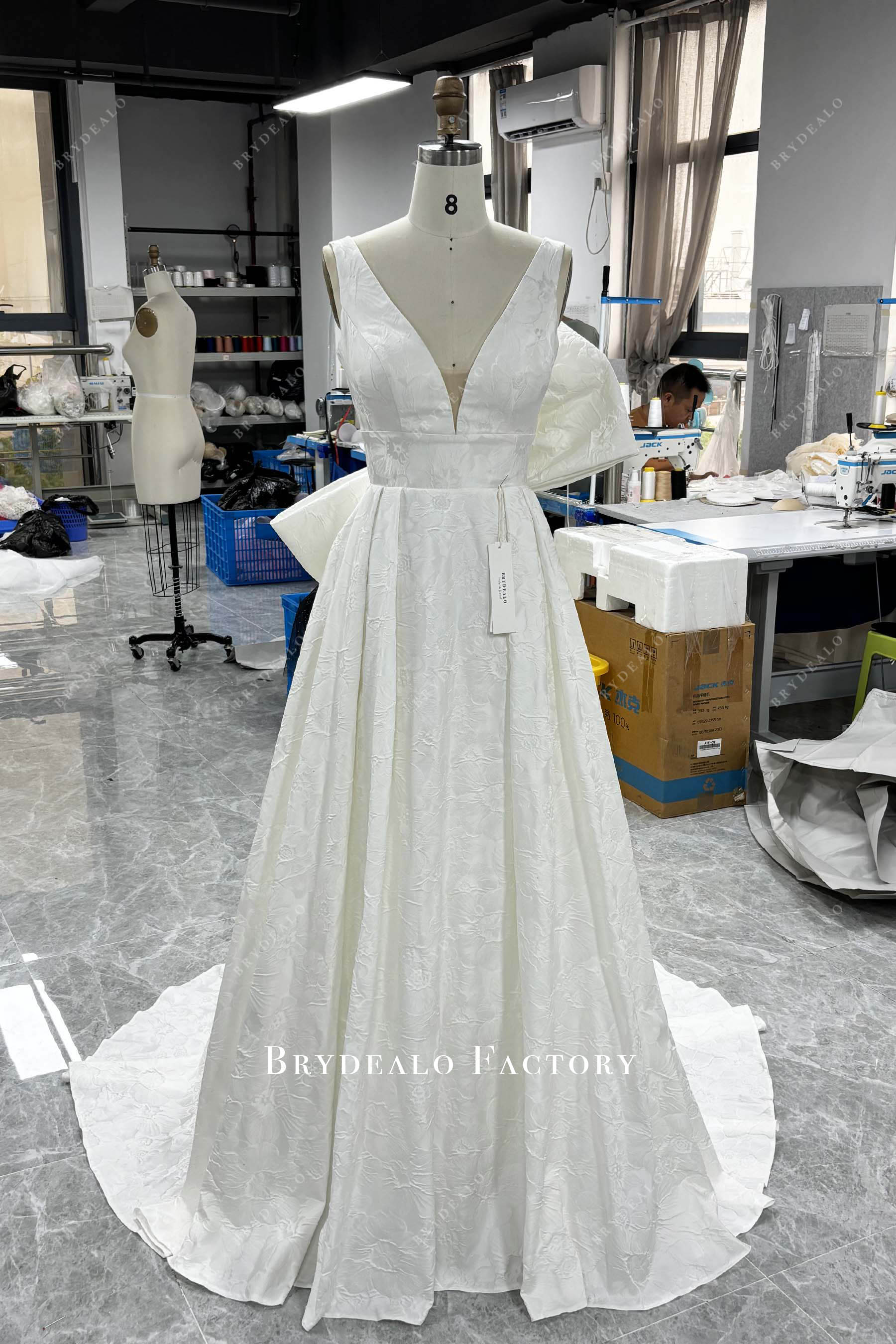 floral texture wedding dress