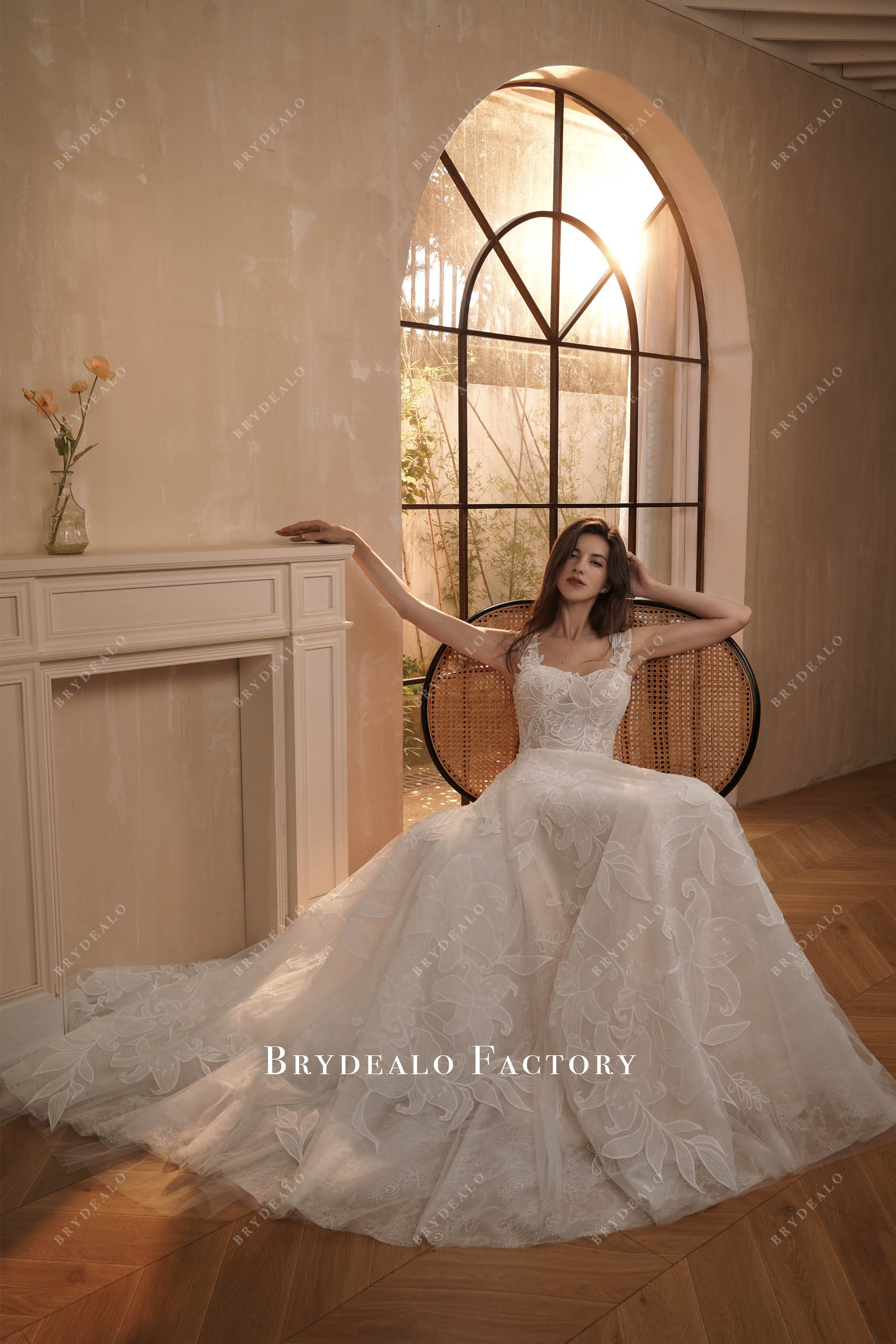 flower lace bridal dress