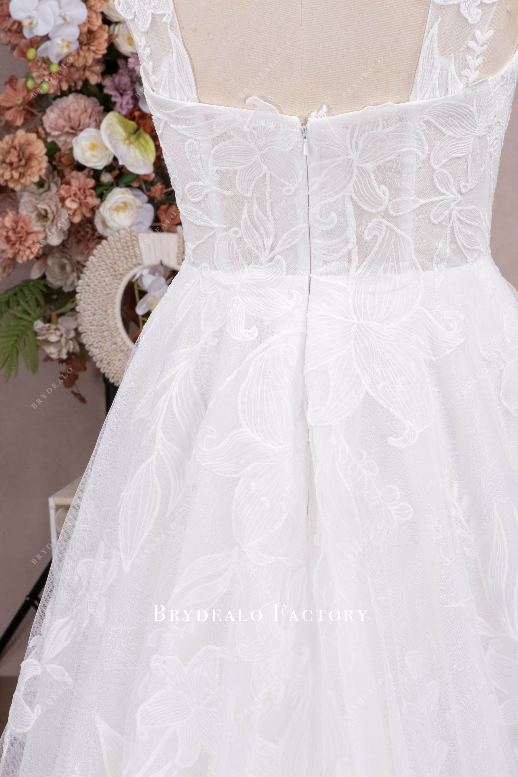 flower lace bridal gown