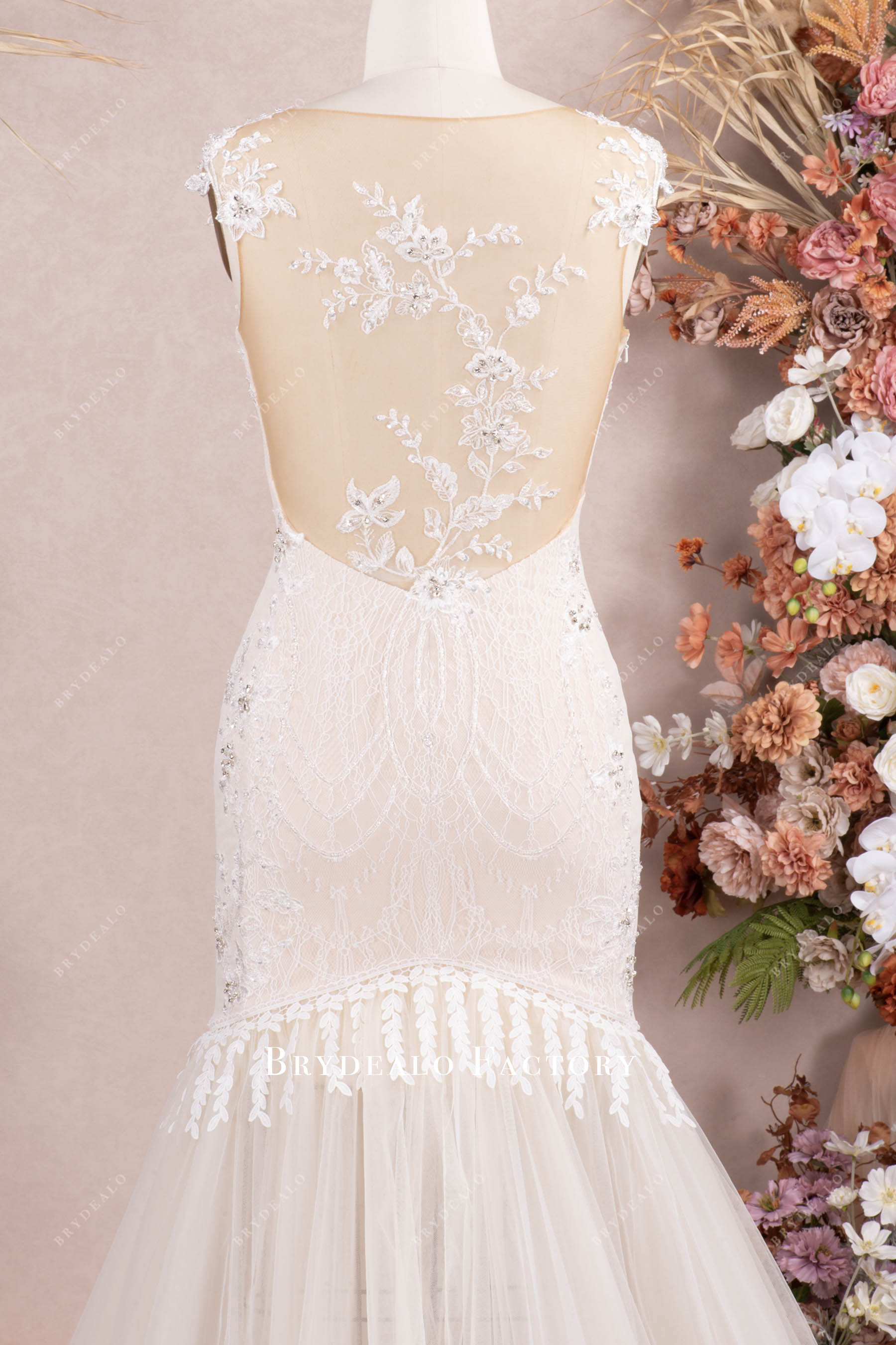 flower lace wedding dress