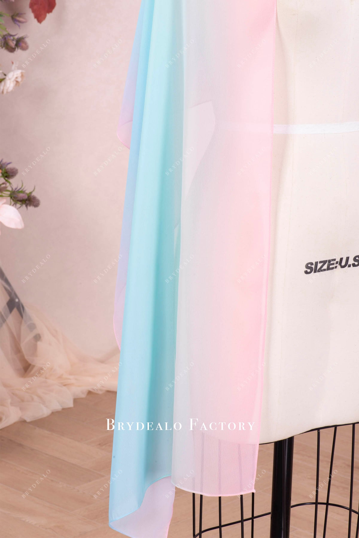 flowing chiffon ombre party shawl