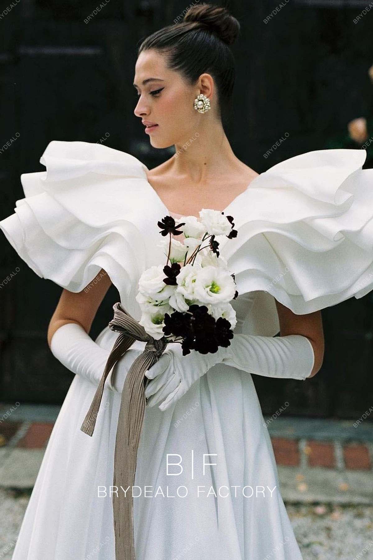 vintage layered wedding dresses Vintage Lace Tiered Wedding Dress
