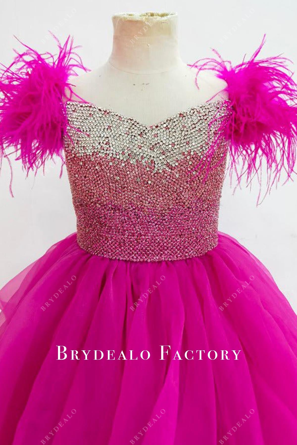 fuchsia v neck pageant dress
