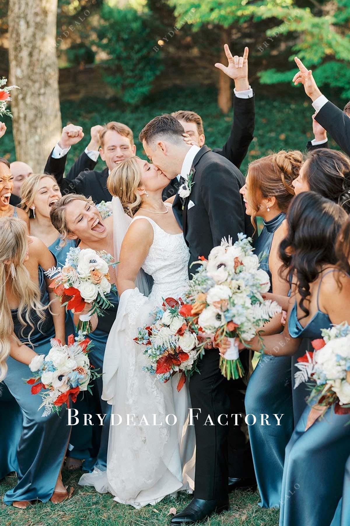 glitter lace wedding dress