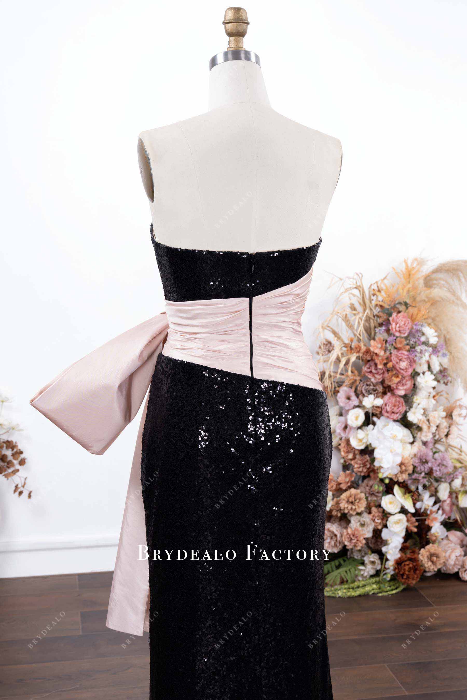 glitter open back formal dress