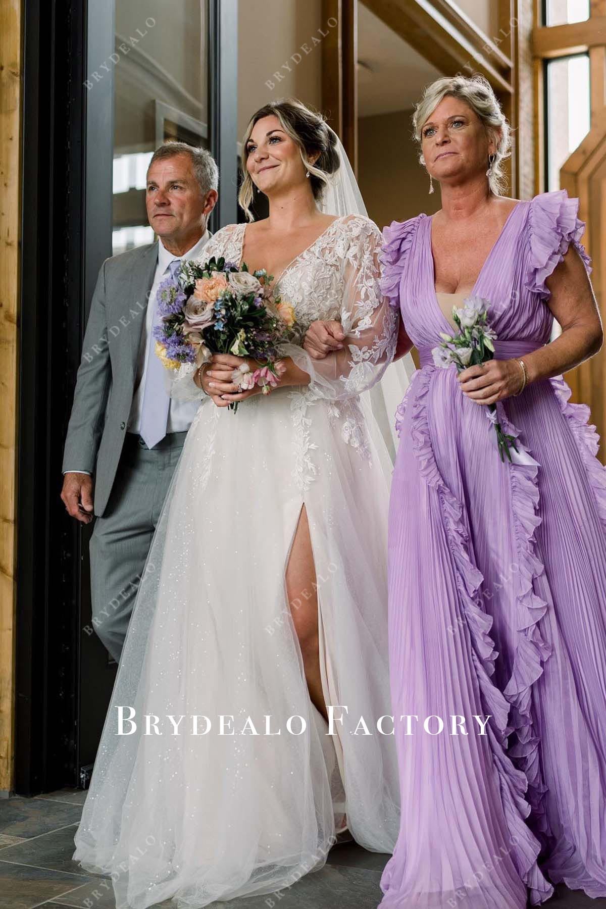 glitter tulle wedding dress