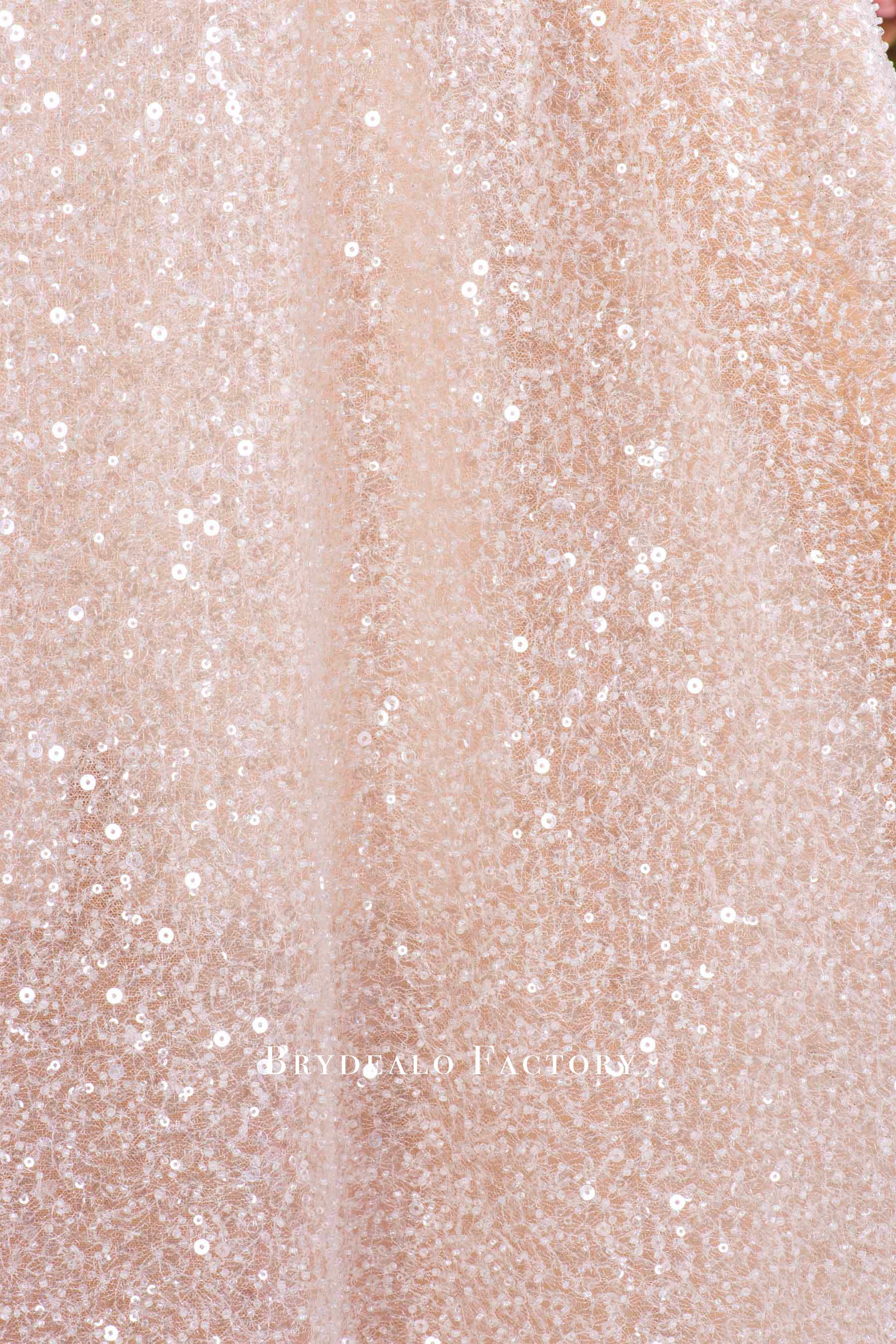 glitter white sequin beading tulle