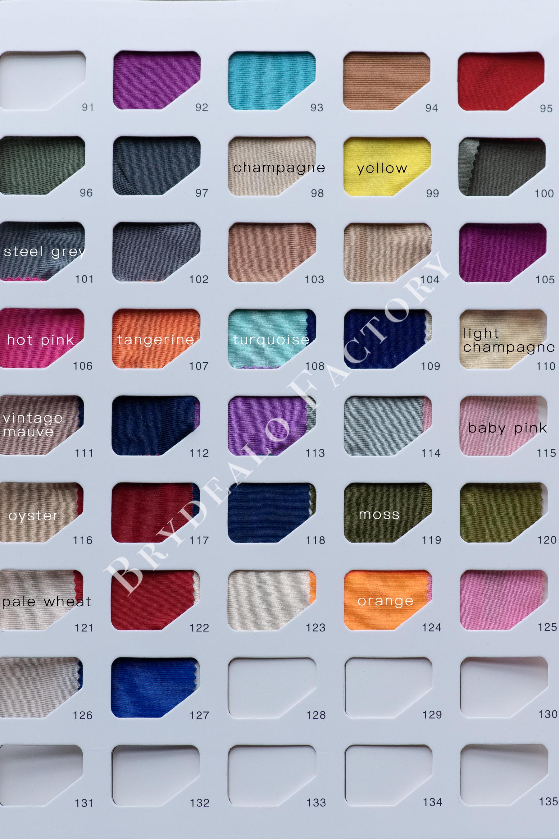 glossy jersey color charts online