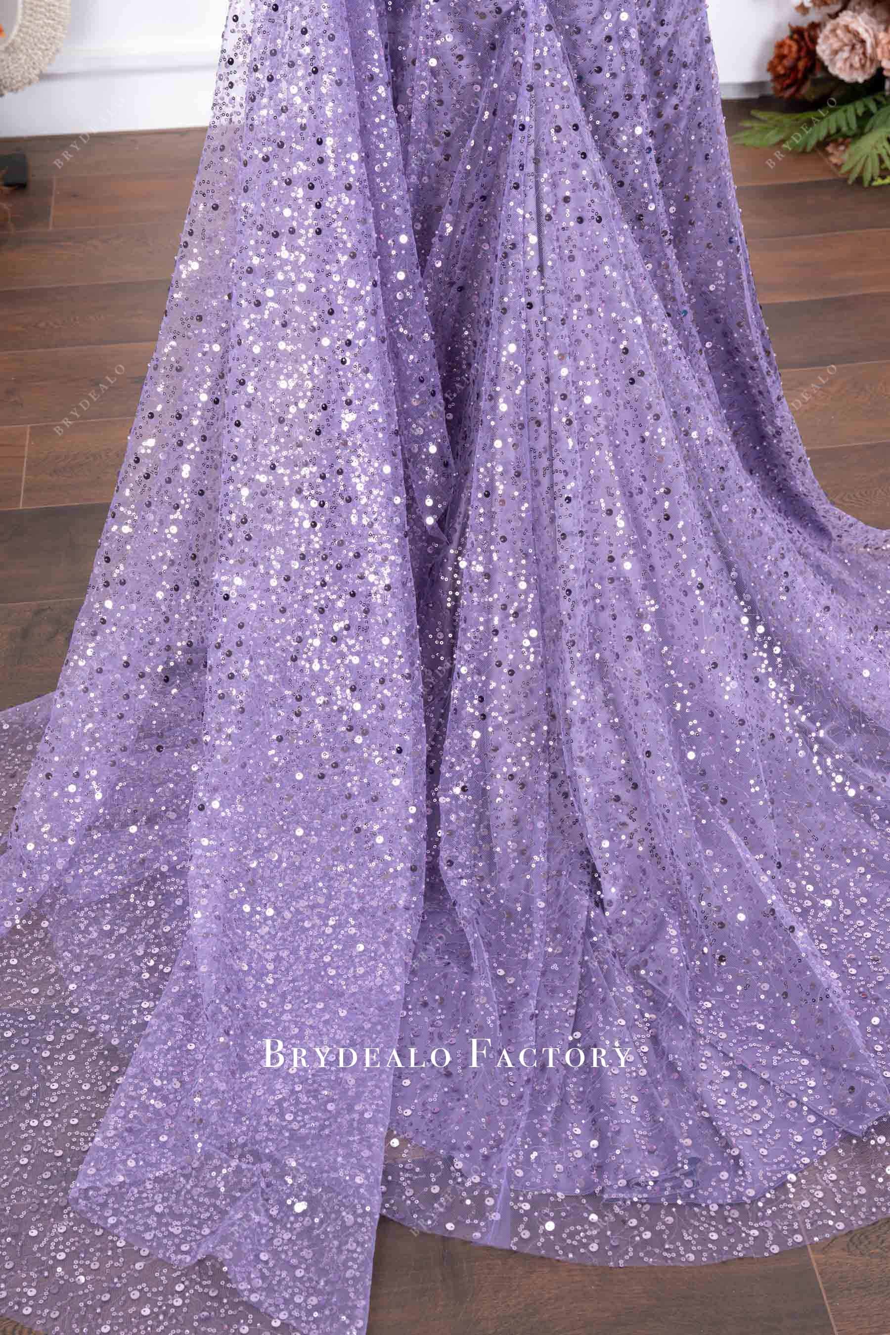 godet train prom gown