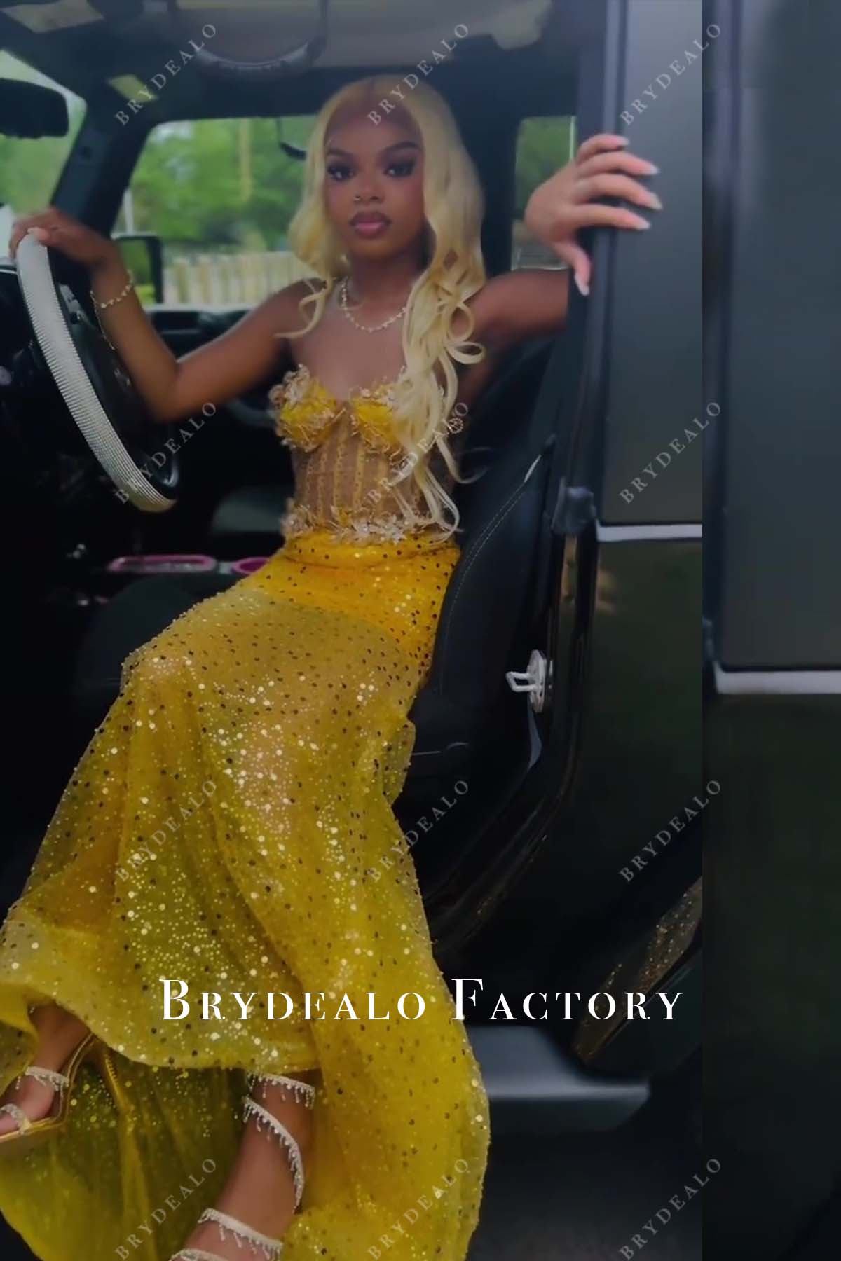 gold horsehair shimmer corset formal dress