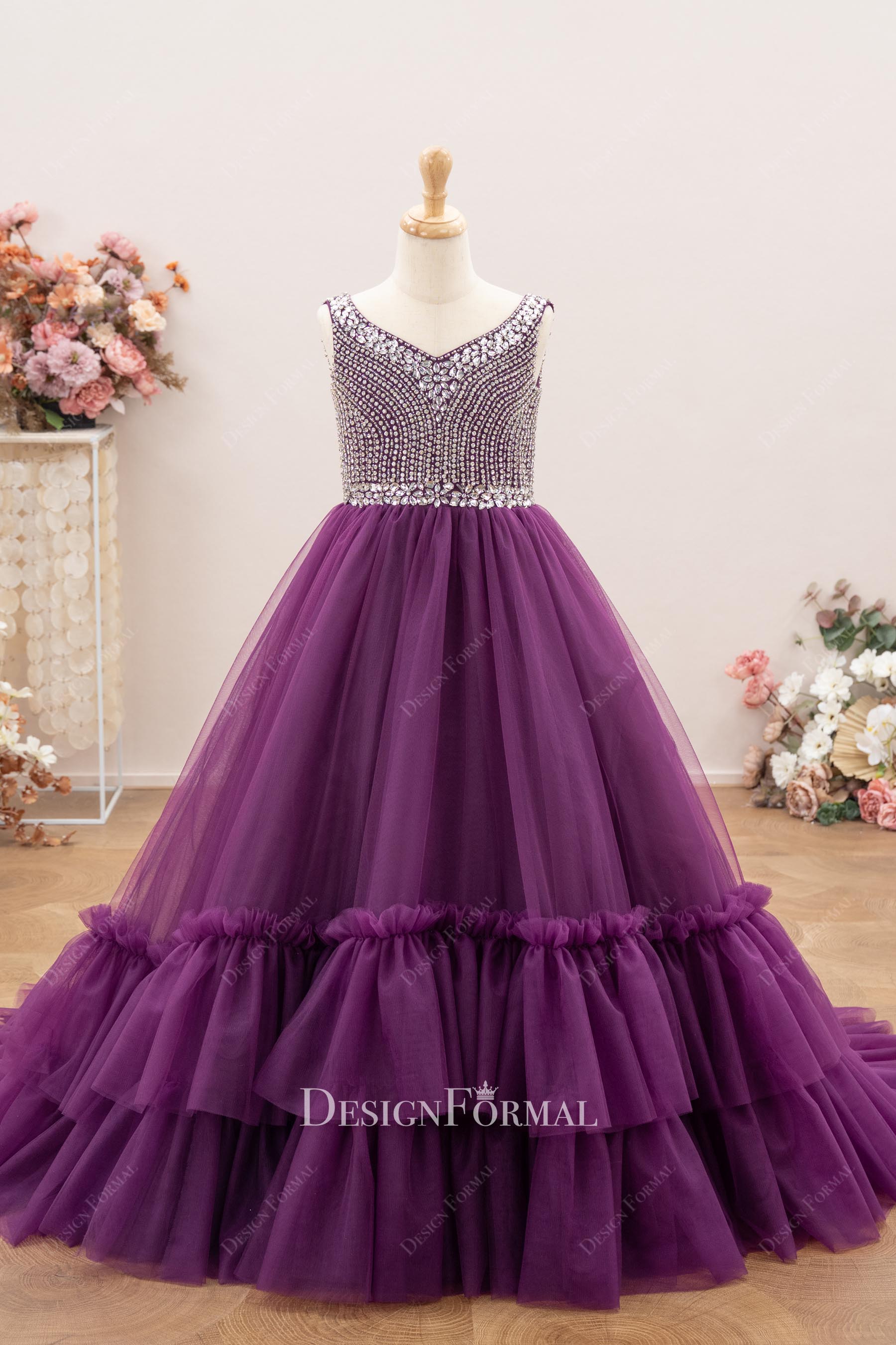 grape a line kids pageant dress